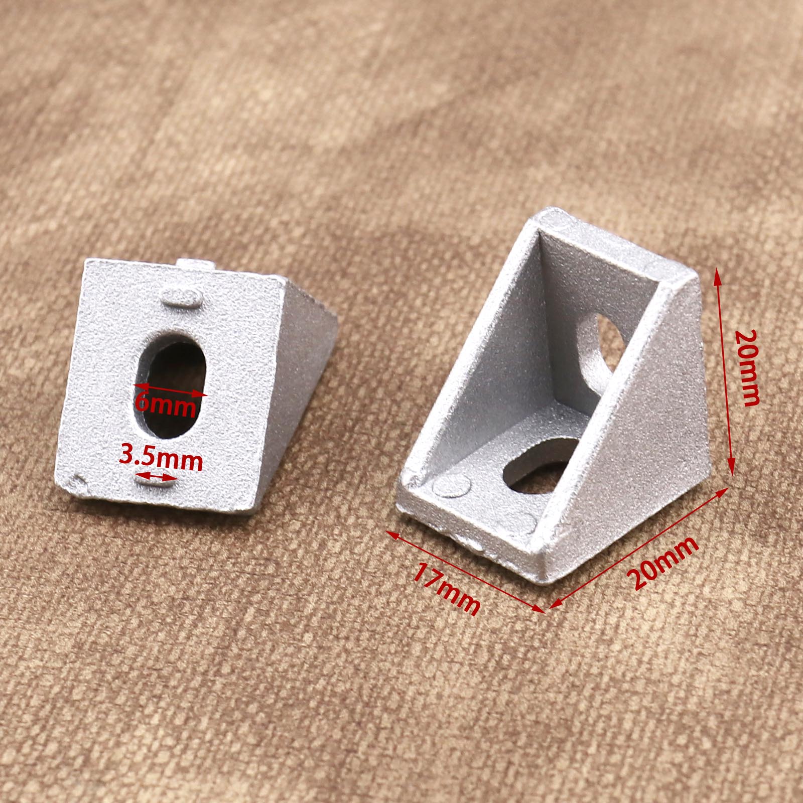 20pcs Aluminum Tslot Corner Bracket Profile Corner with 6mm Holes for