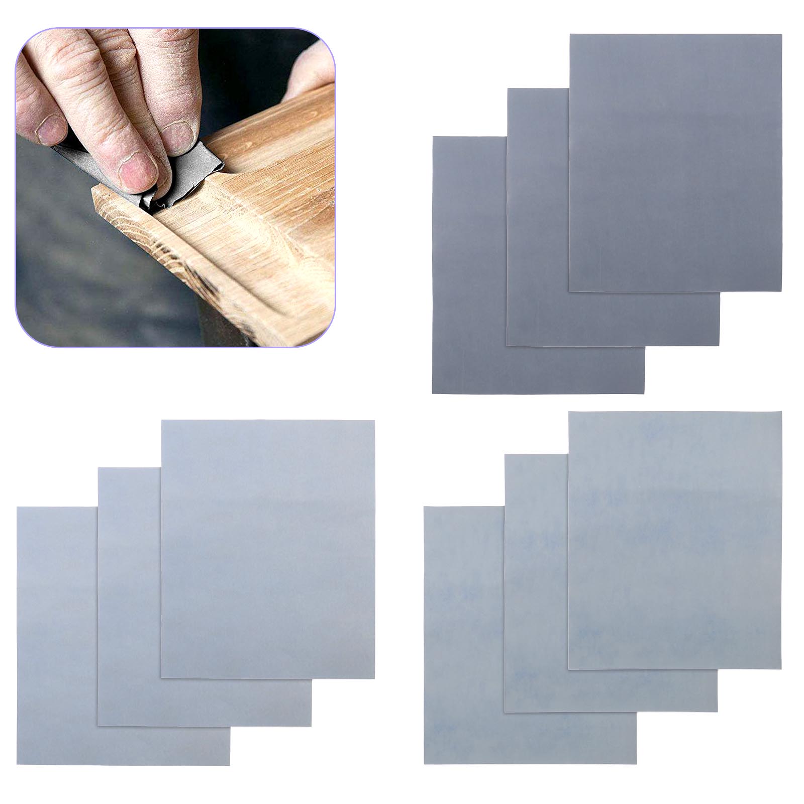 9Pcs Grit Wet Dry Sandpaper 3000 5000 7000 Fine Grit Polishing for Car Paint eBay