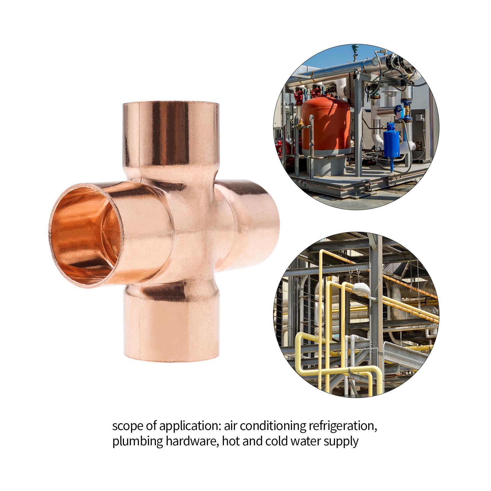 5pcs 15mm 4Way Copper Fitting for Air Conditioning Pipe Connection eBay