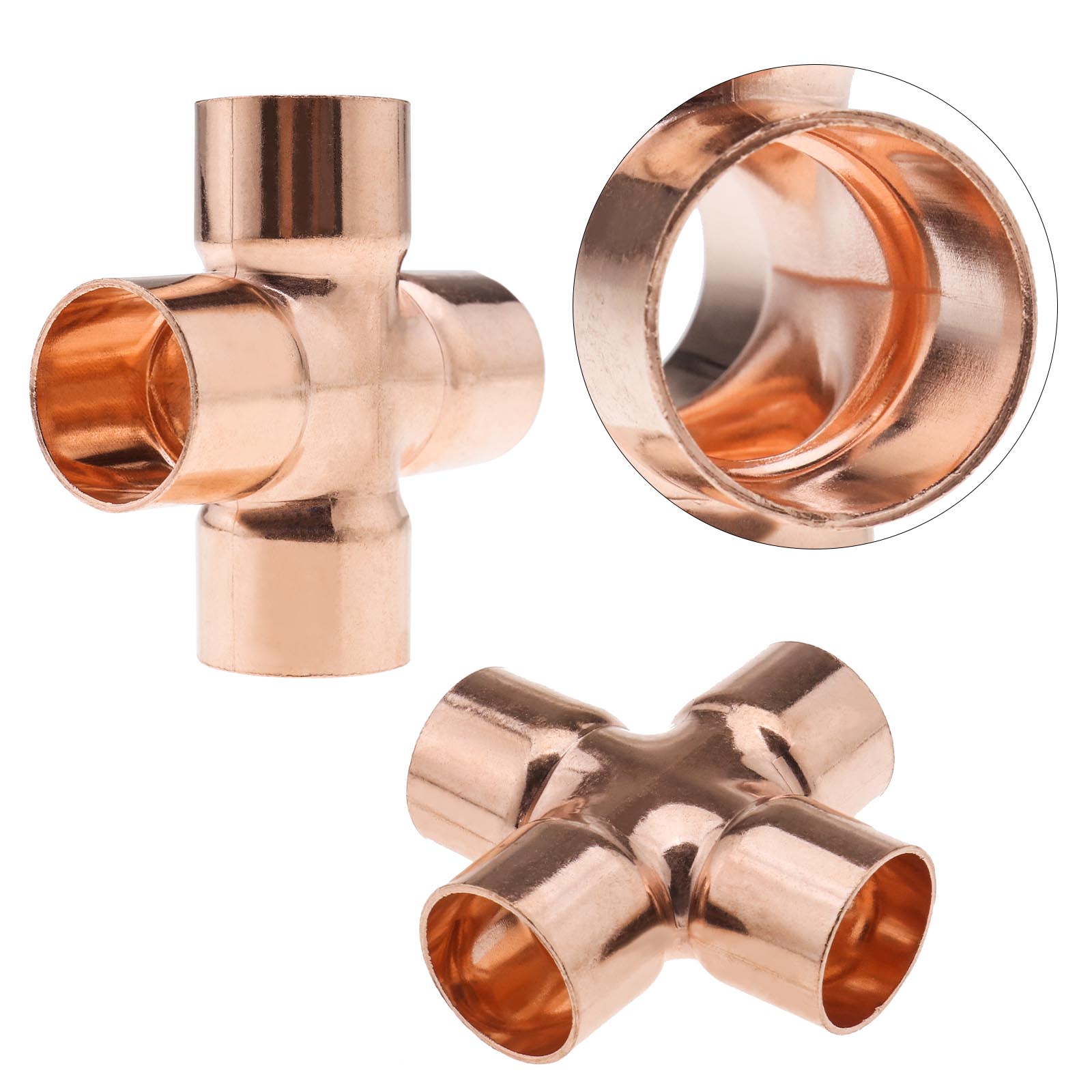 5pcs 15mm 4Way Copper Fitting for Air Conditioning Pipe Connection eBay