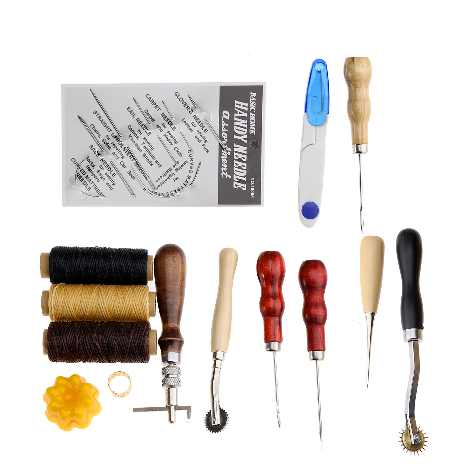 14Pcs Leder Werkzeug Leather Craft Hand Sewing Stitching Groover Tool