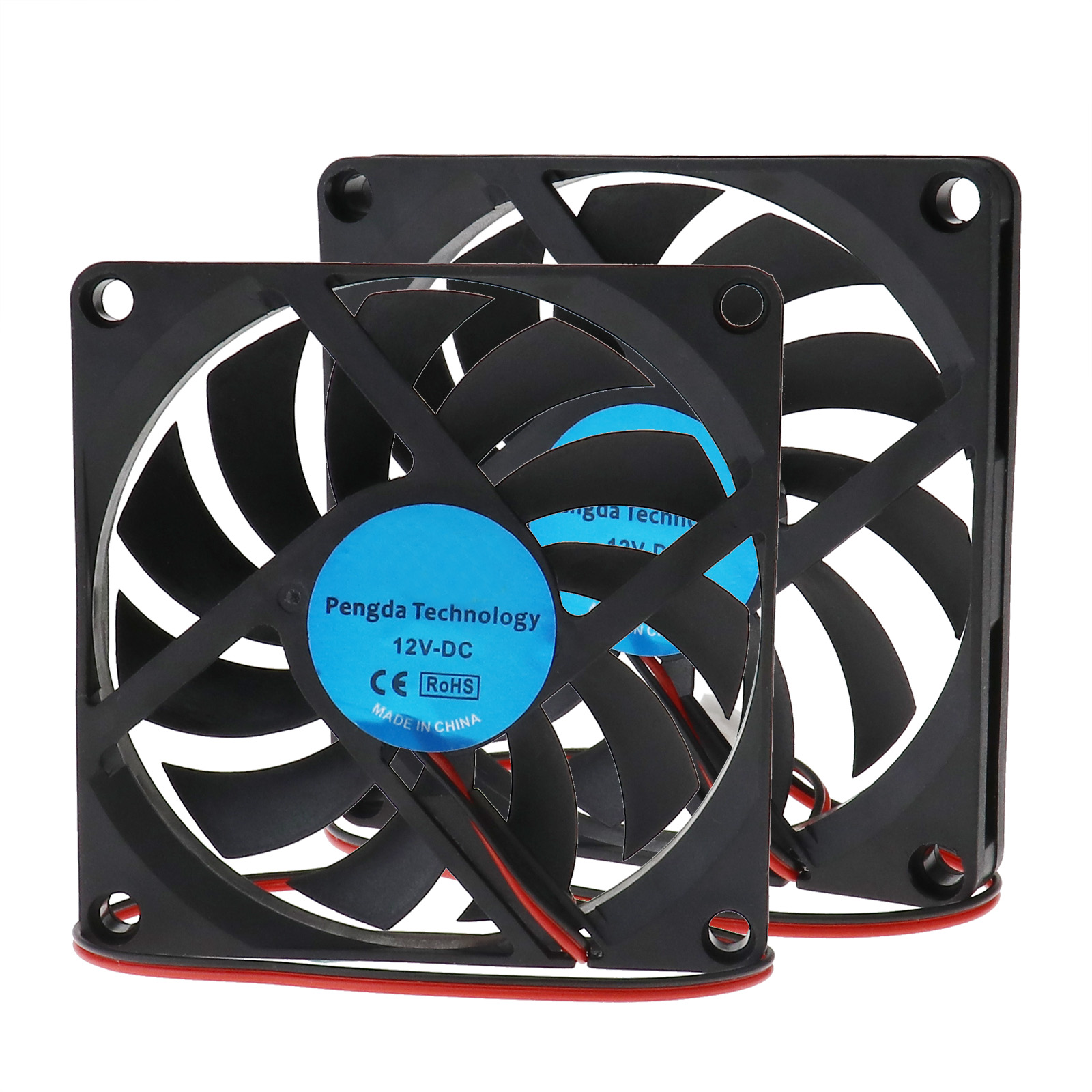 2X 12V Brushless Silent Cooling Fan Desktop Computer Cooler 2PIN 80 x