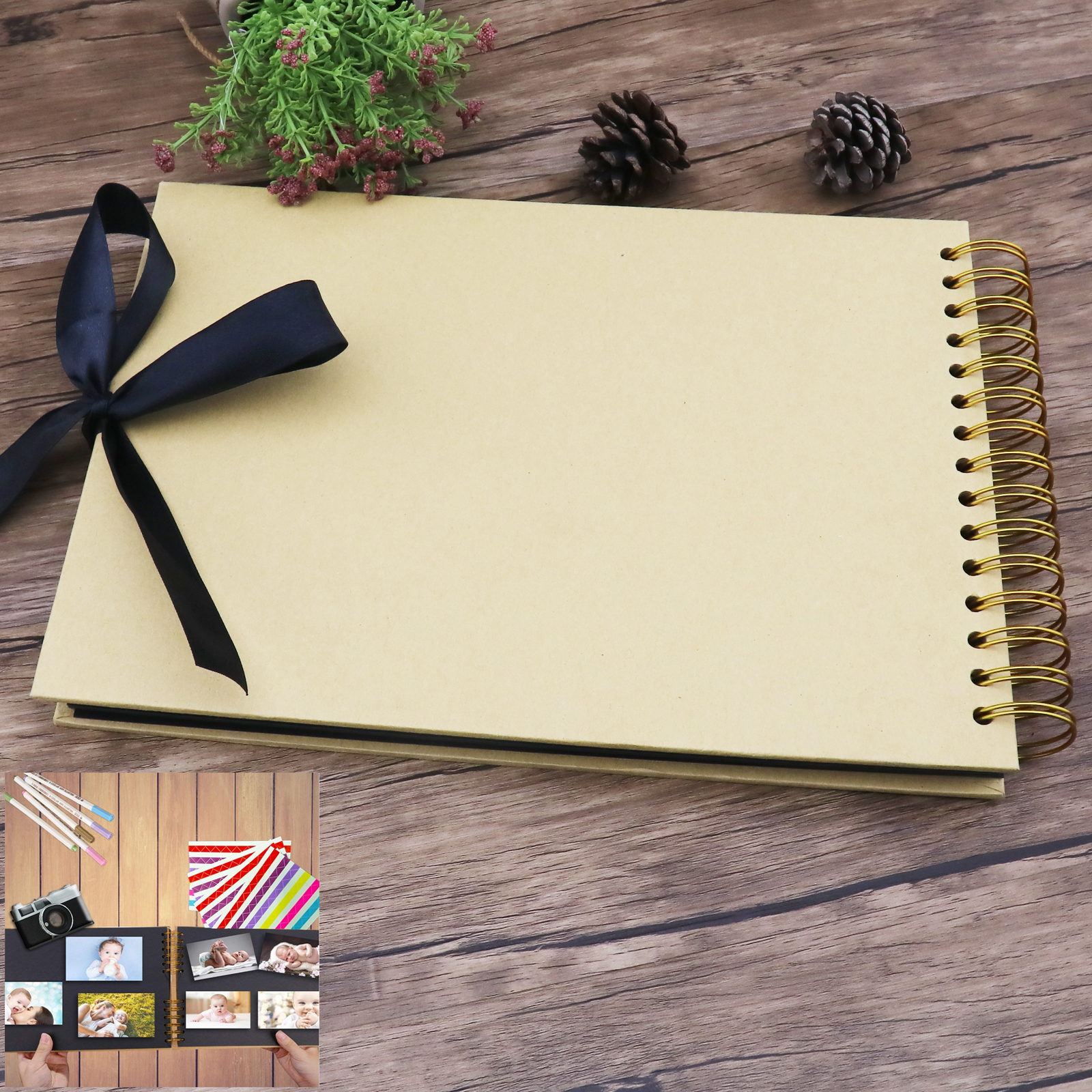 Kraft Paper 80 Pages DIY Scrapbooking Scrapbook Photo Album Hardcover