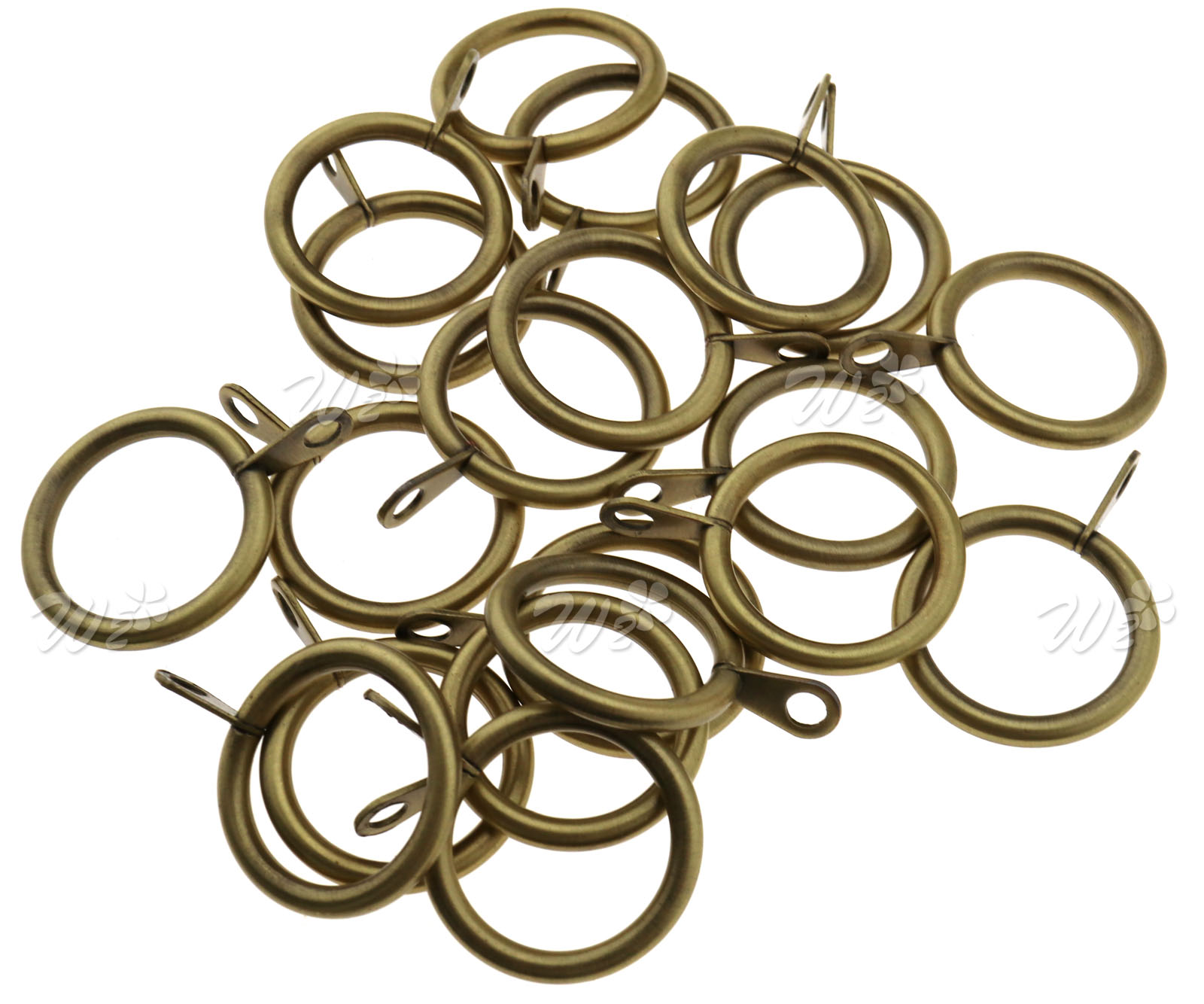 20 x CHROME CURTAIN POLE RINGS Silent Quiet Noise Glider Header Tape