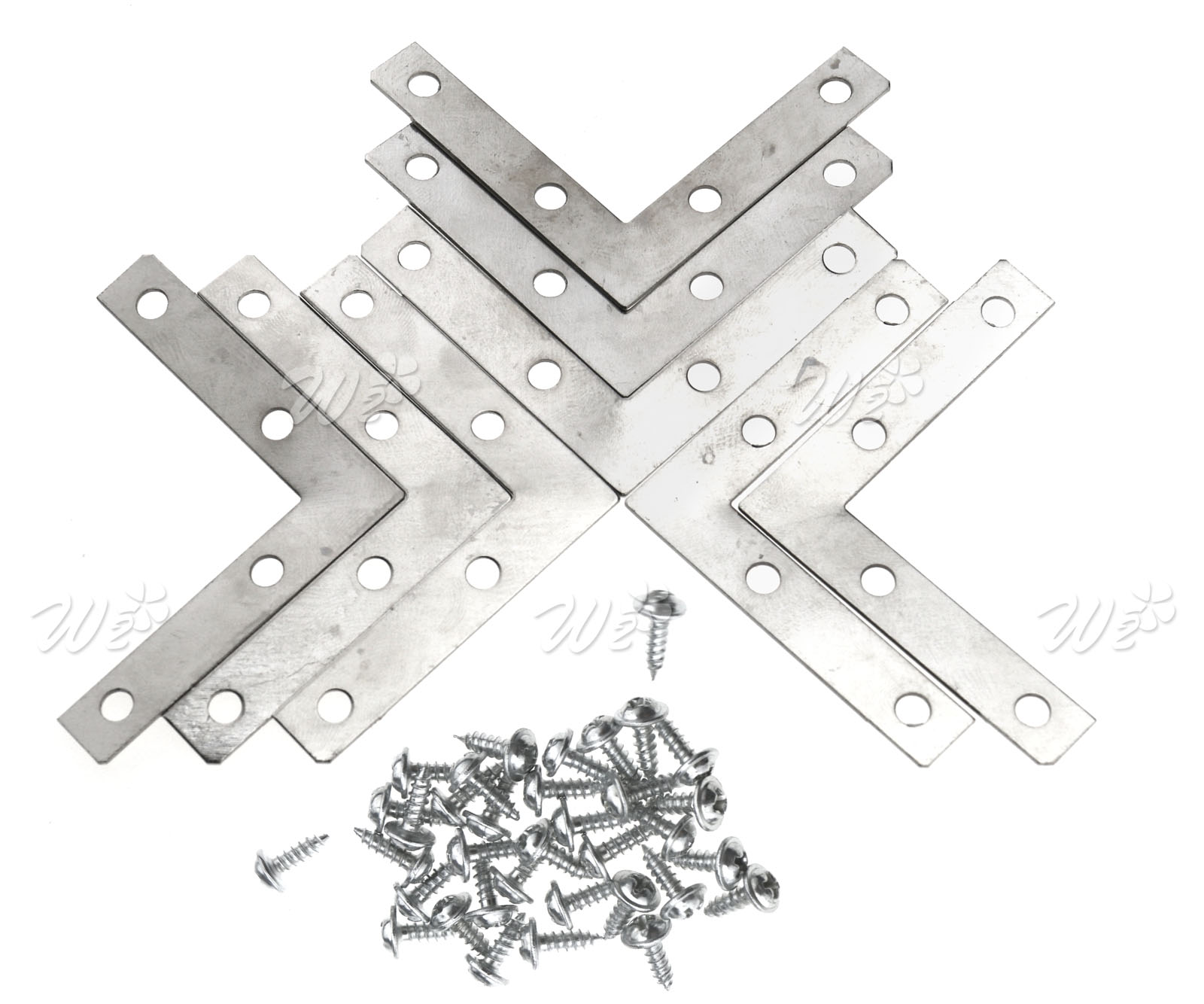 8x Flat Metal Corner Braces Joint/Joining Fixing Repair Angle Plate