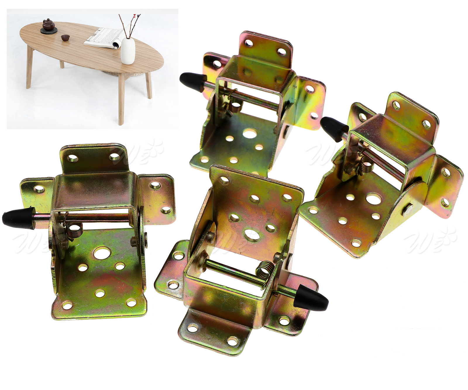 Details About 4pcs 75x 60x55mm Iron Locking Folding Table Chair Leg Brackets Hinges Self Lock