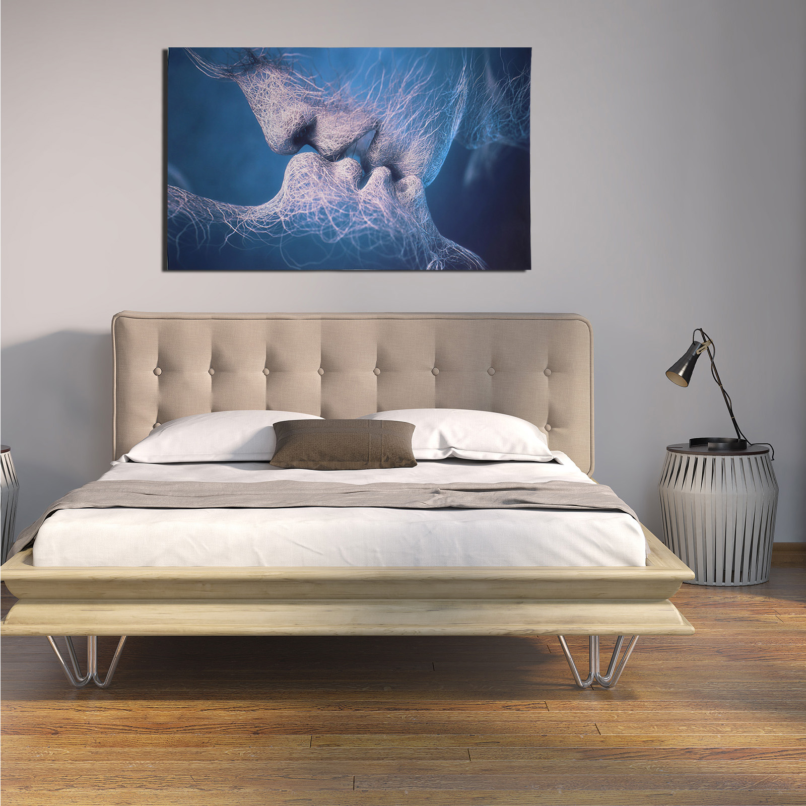 60*100cm Love Kiss Abstract Art Canvas Painting Wall Print Picture