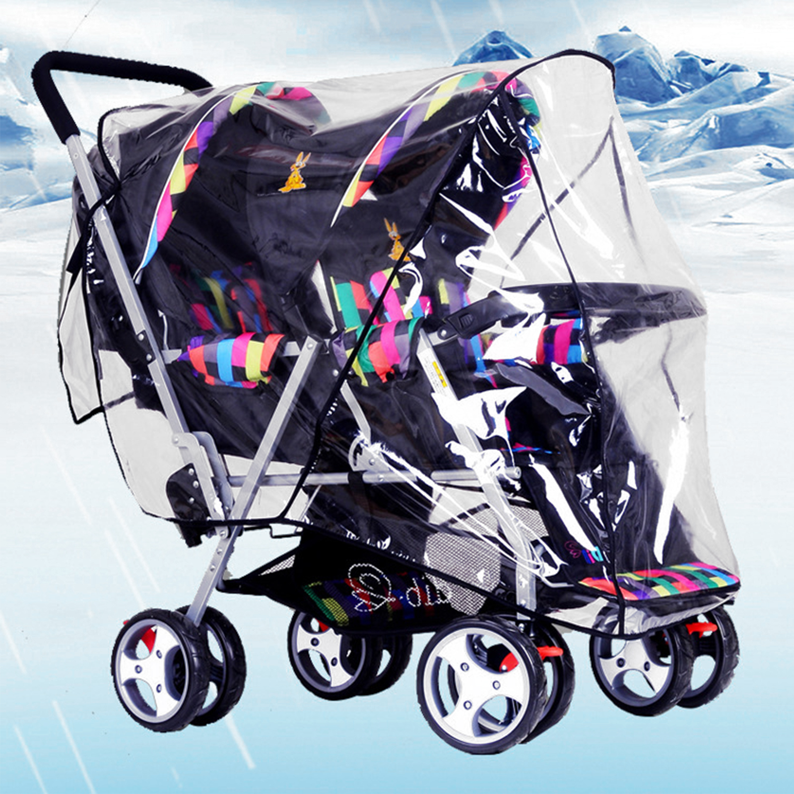 Clear Stroller Rain Cover Weather Pram Baby Infant Double Clear Stroller Rain Cover Weather Pram Baby Infant Double