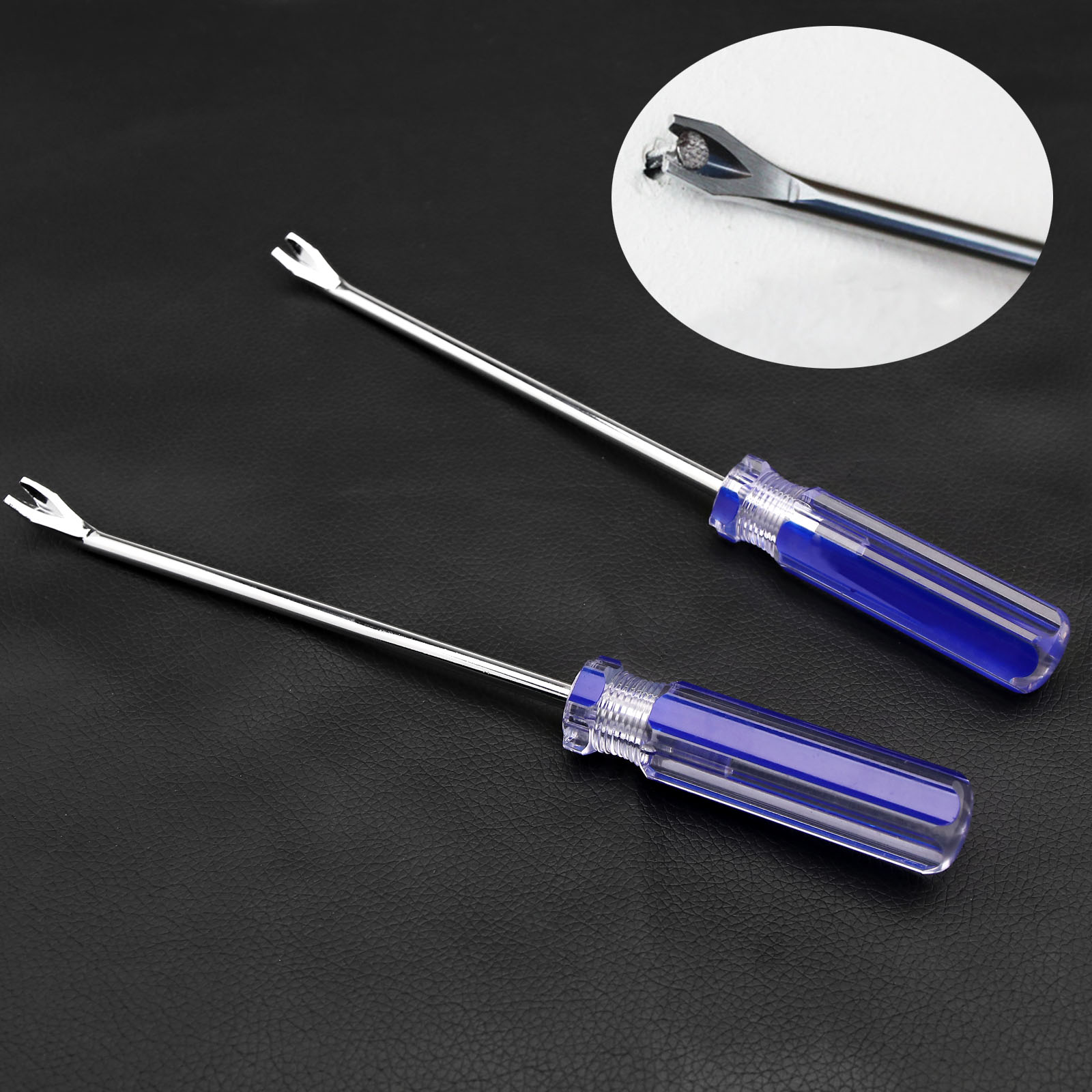 2x Blue Plastic Grip Carpet Tack Nail Lifter Puller Remover Crowbar