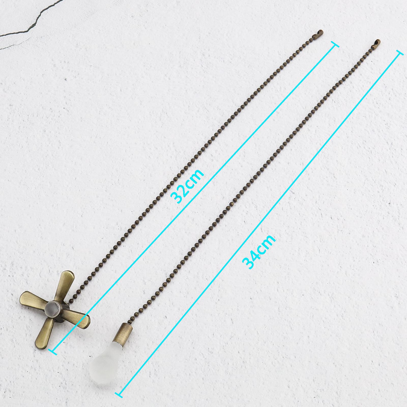 2pcs Metal Beaded Pull Chain Ball 30cm Chain Extension For Ceiling