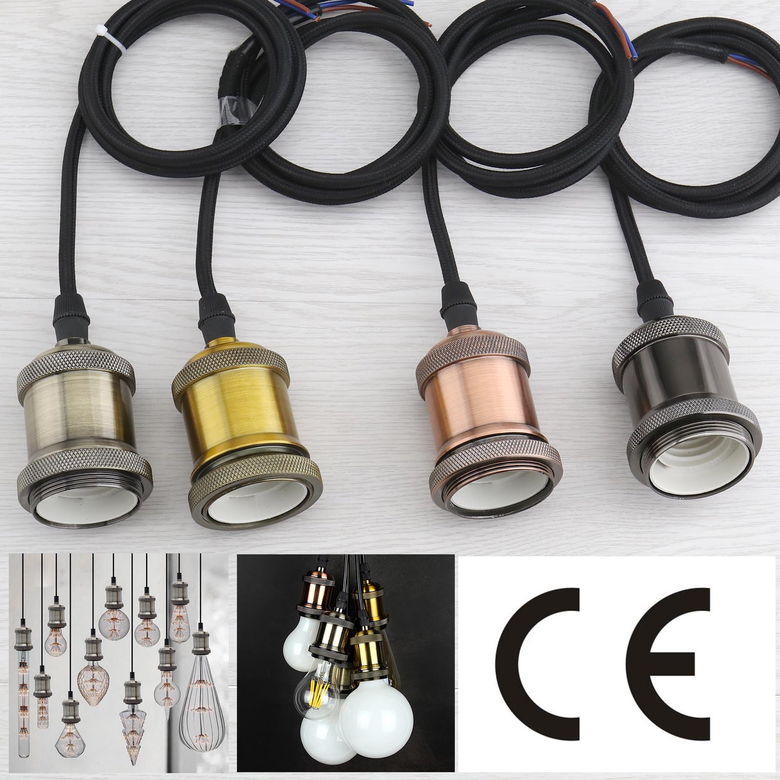 Details About E27 Lamp Holder Vintage Light Fitting Kit For Filament Bulb Incandescent