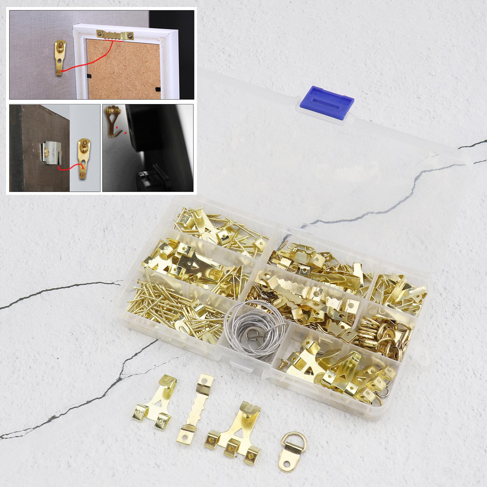 280Pcs Photo Picture Frame Hooks Hanging Assortment Kit for Wall