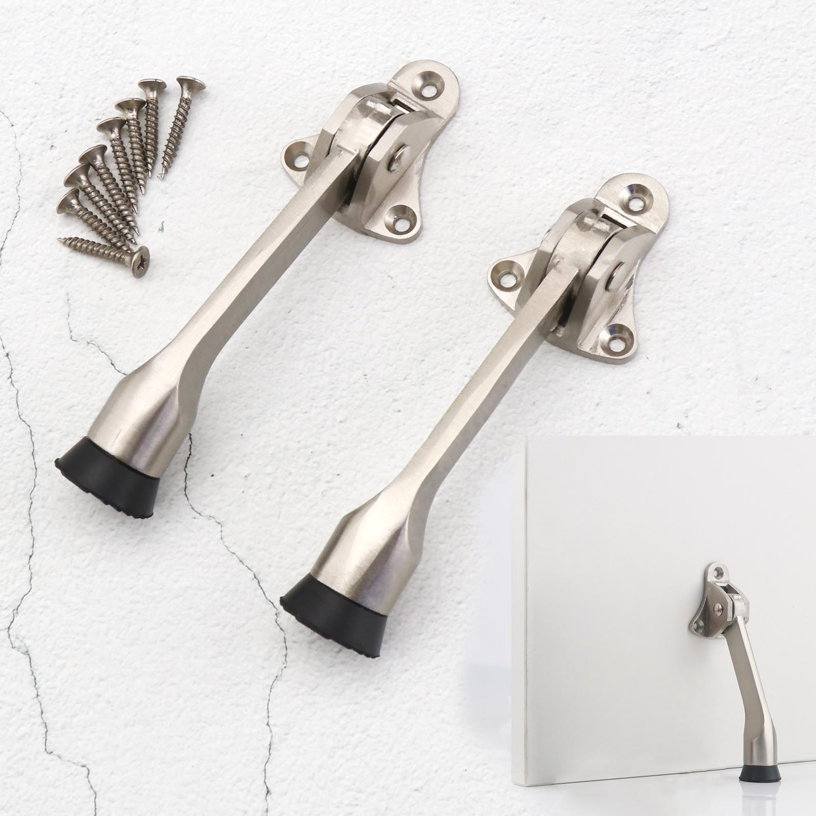 2Pcs Door Stopper Holder Kit Keep The Door Stay Open for Garage Gate