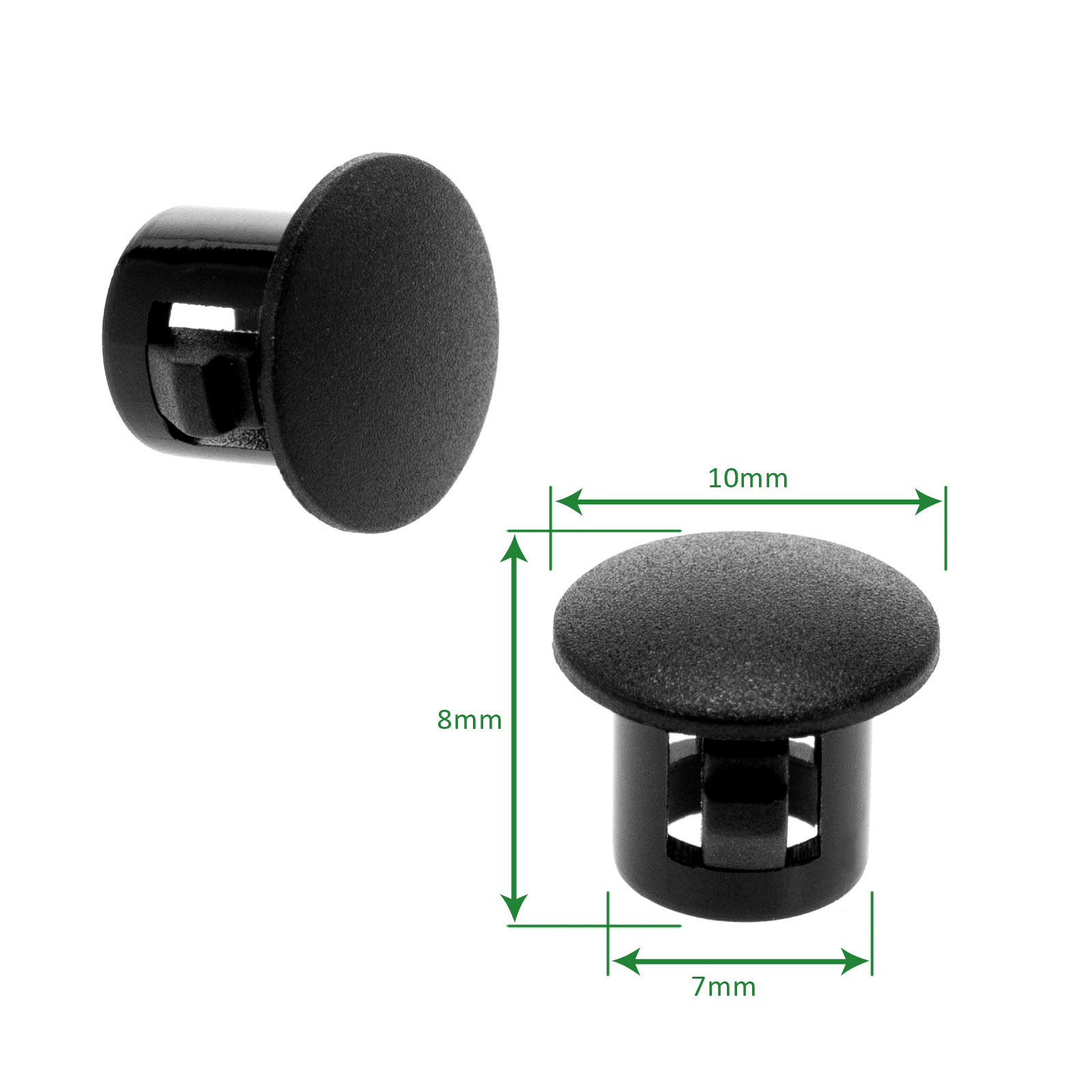 100X HOLE PLUGS Plastic 7mm/10mm Fencing Post Pipe Caps Cupboard Hole