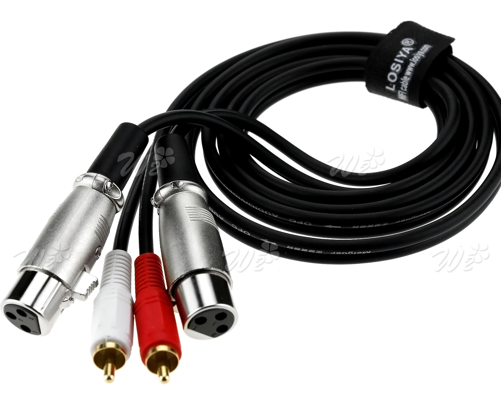 Xlr female socket to 2 x rca phono plugs cable rca to xlr 1 5m ebay