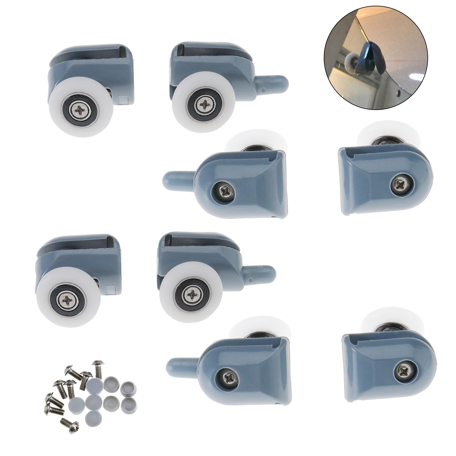 Wheels Runners Pulleys 25mm Diameter bathroom Replacement Parts by Smooth 8 Pcs Shower Door ROLLERS