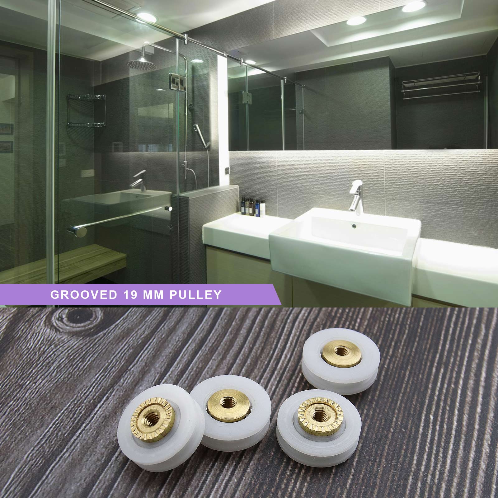 8x Shower Door ROLLERS/Runners/Wheels 19mm Diameter Replacement Parts