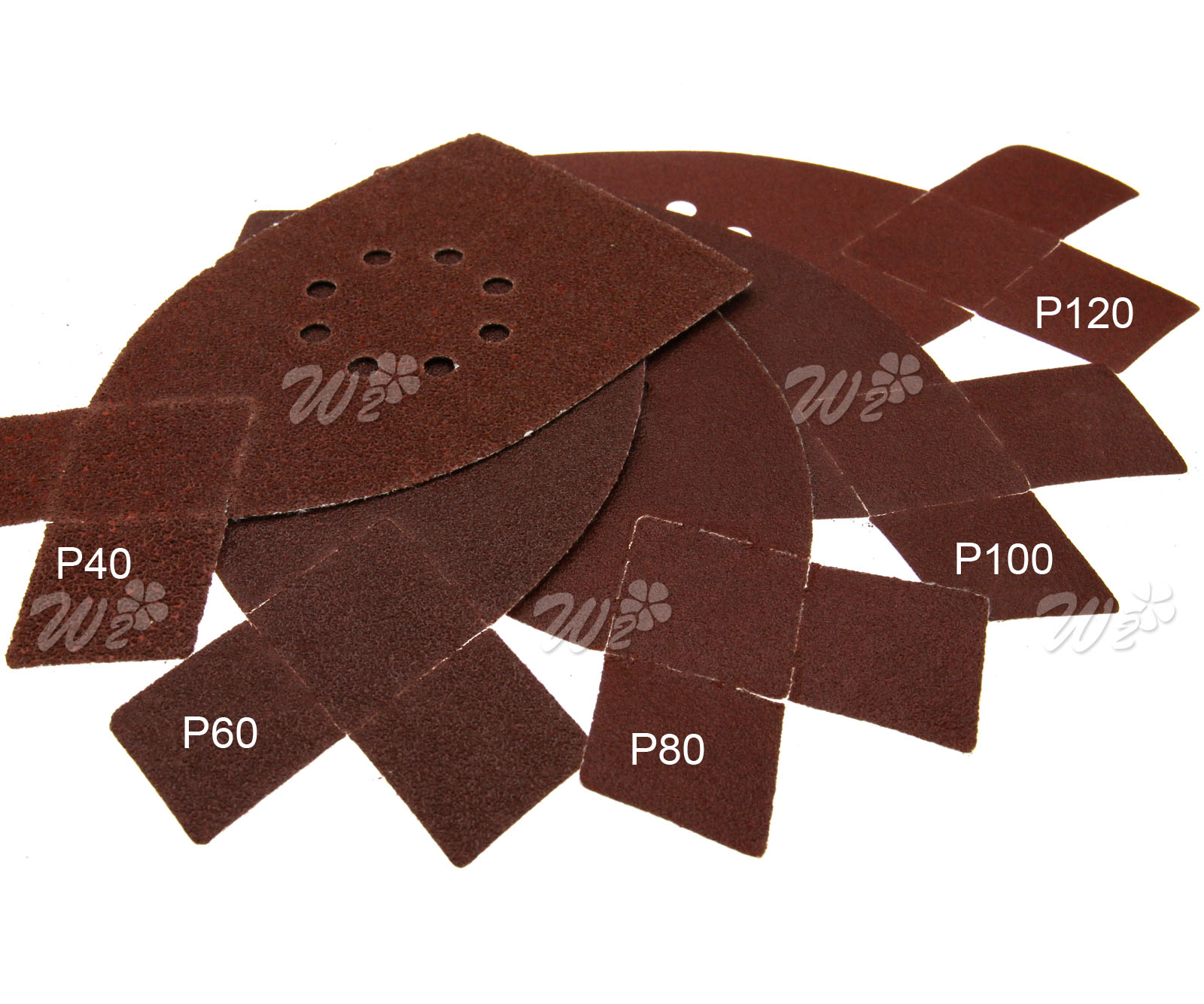 50pcs Sanding Sheet Sandpaper Mouse Palm Sander Paper 40 60 80 100 120