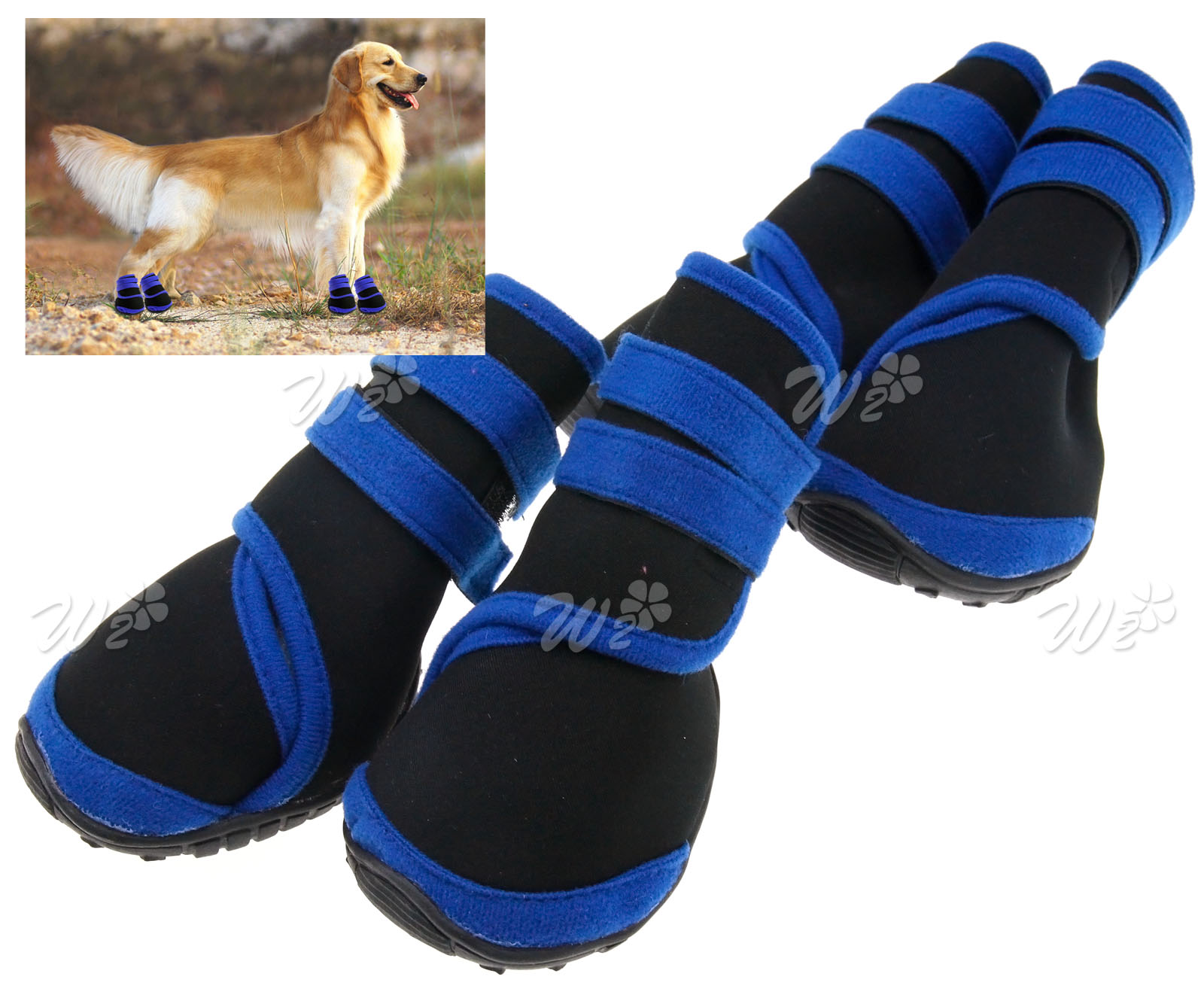 Two Pairs Black M Protective Rain Boots Waterproof Pet Dog Shoes eBay
