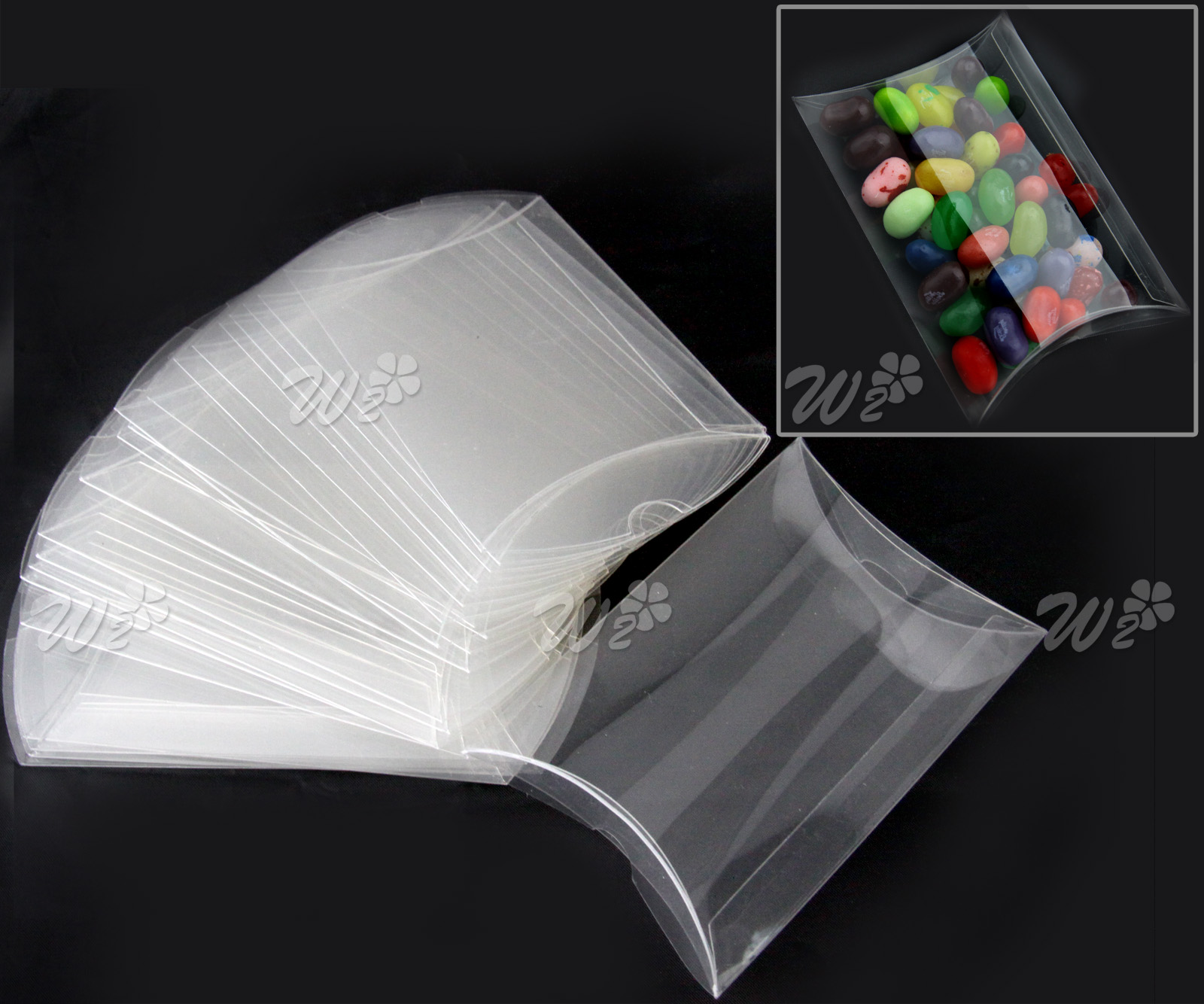 25pcs Clear Pvc Pillow Box Candy Chocolate Gift Wrapper Wedding