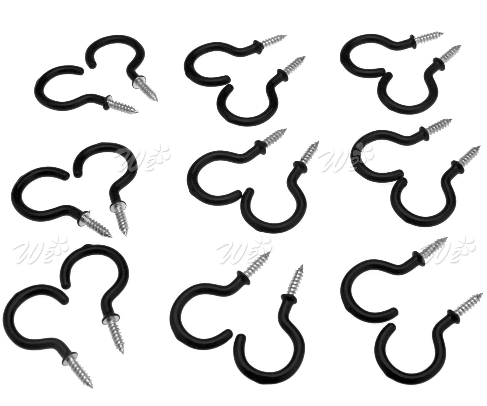 20pcs 2 1 Metal Ceiling Cup Hooks W Coated Screw In Wall Holders