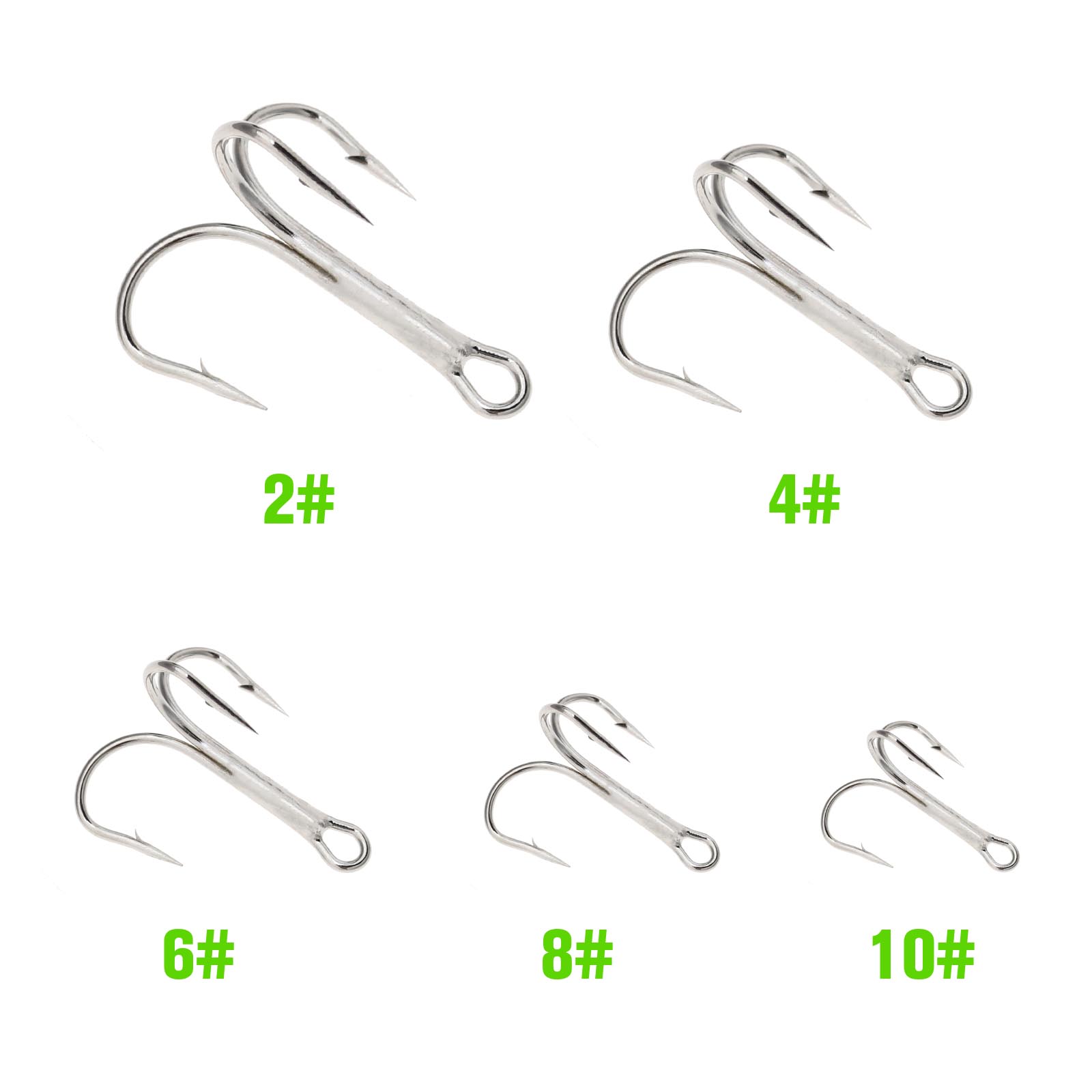 Fishing Hooks 100pcs Treble High Carbon Steel Treble Triple Barbed Fish