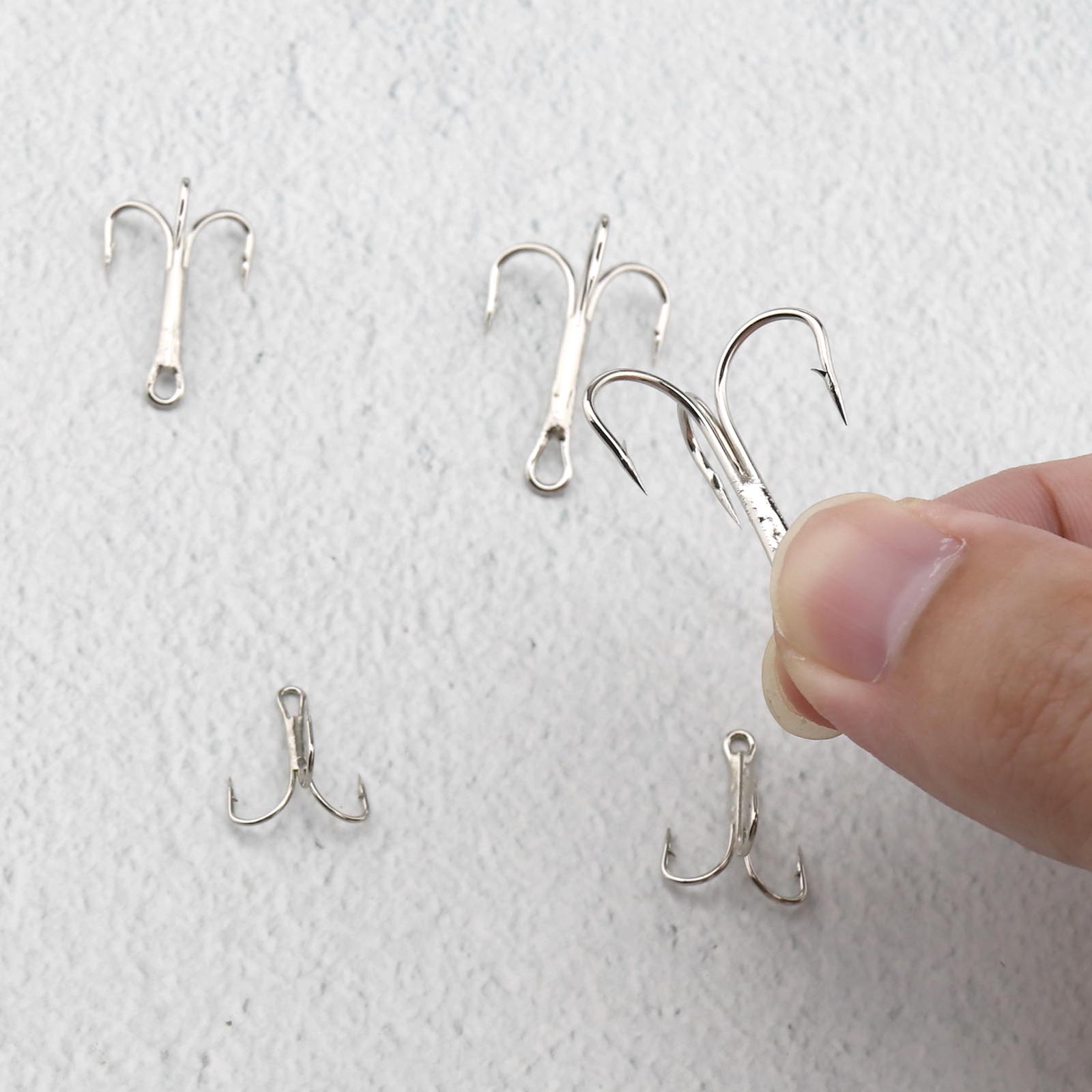Fishing Hooks 100pcs Treble High Carbon Steel Treble Triple Barbed Fish