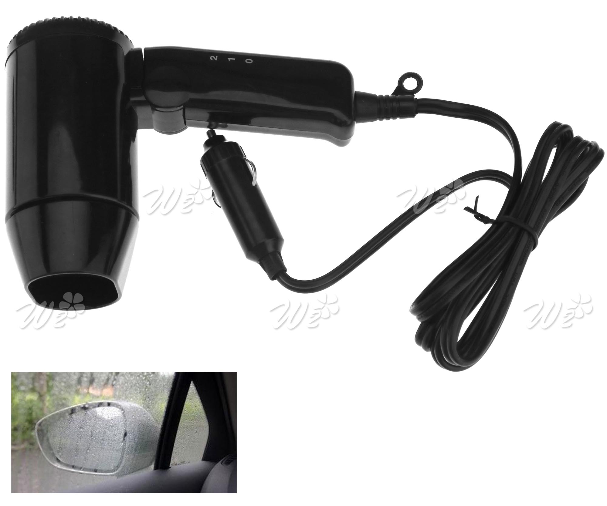 12V Car Hair Blow Dryer Traveller Hair Dryer Compact Blower Foldable