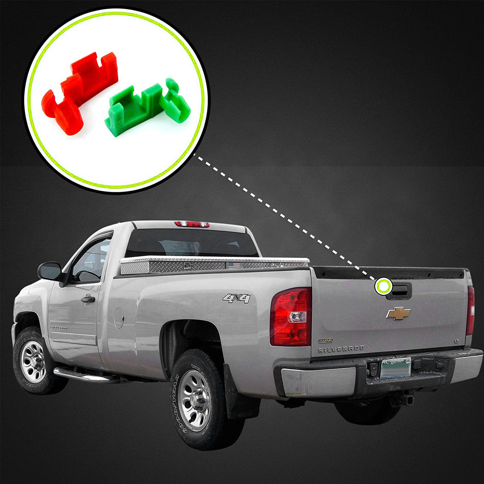 Tailgate Handle Door Lock Rod Clip RH//LH For GM Chevy Silverado GMC Yukon-Sierra