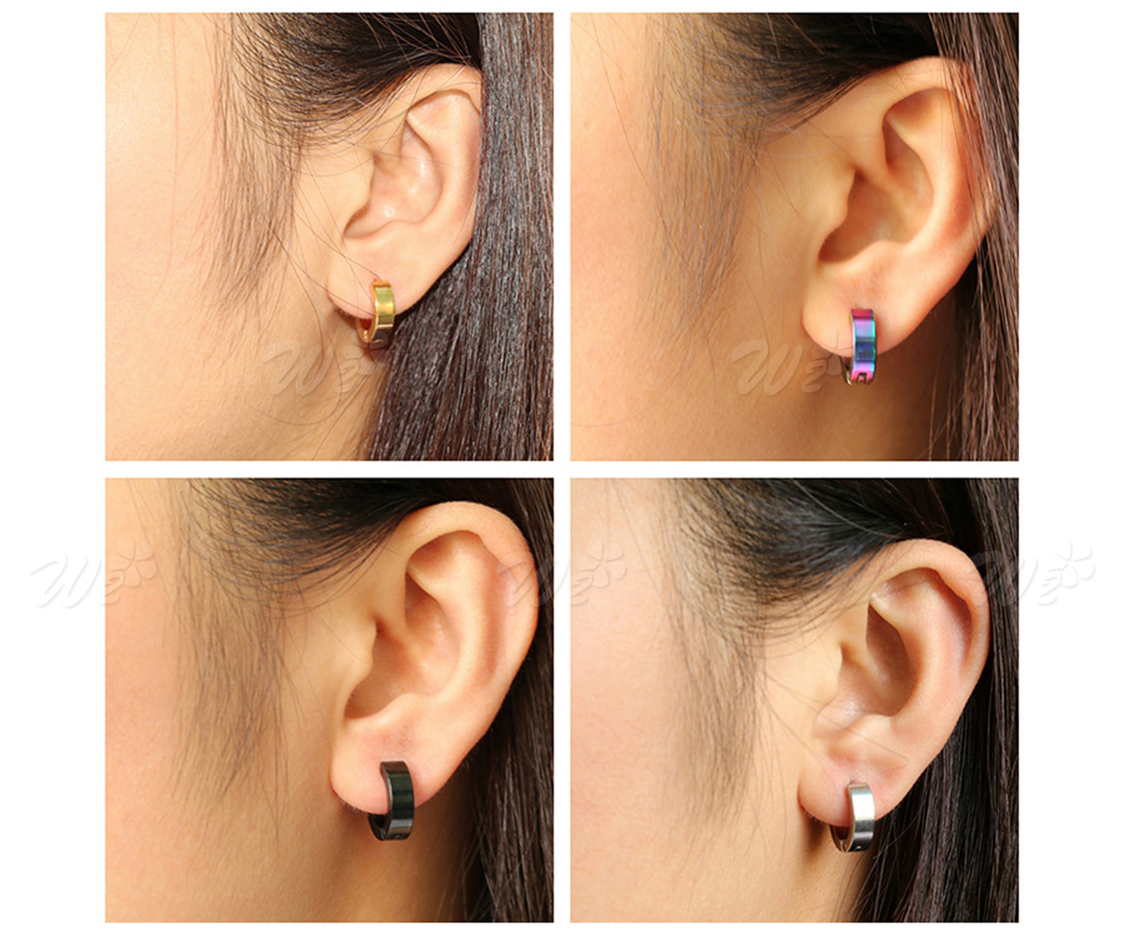 Stainless Steel Black Jewelry Women Men Hoop Earrings Huggie Stainless Steel Black Jewelry Womens Men Hoop Earrings Huggie Sparkles