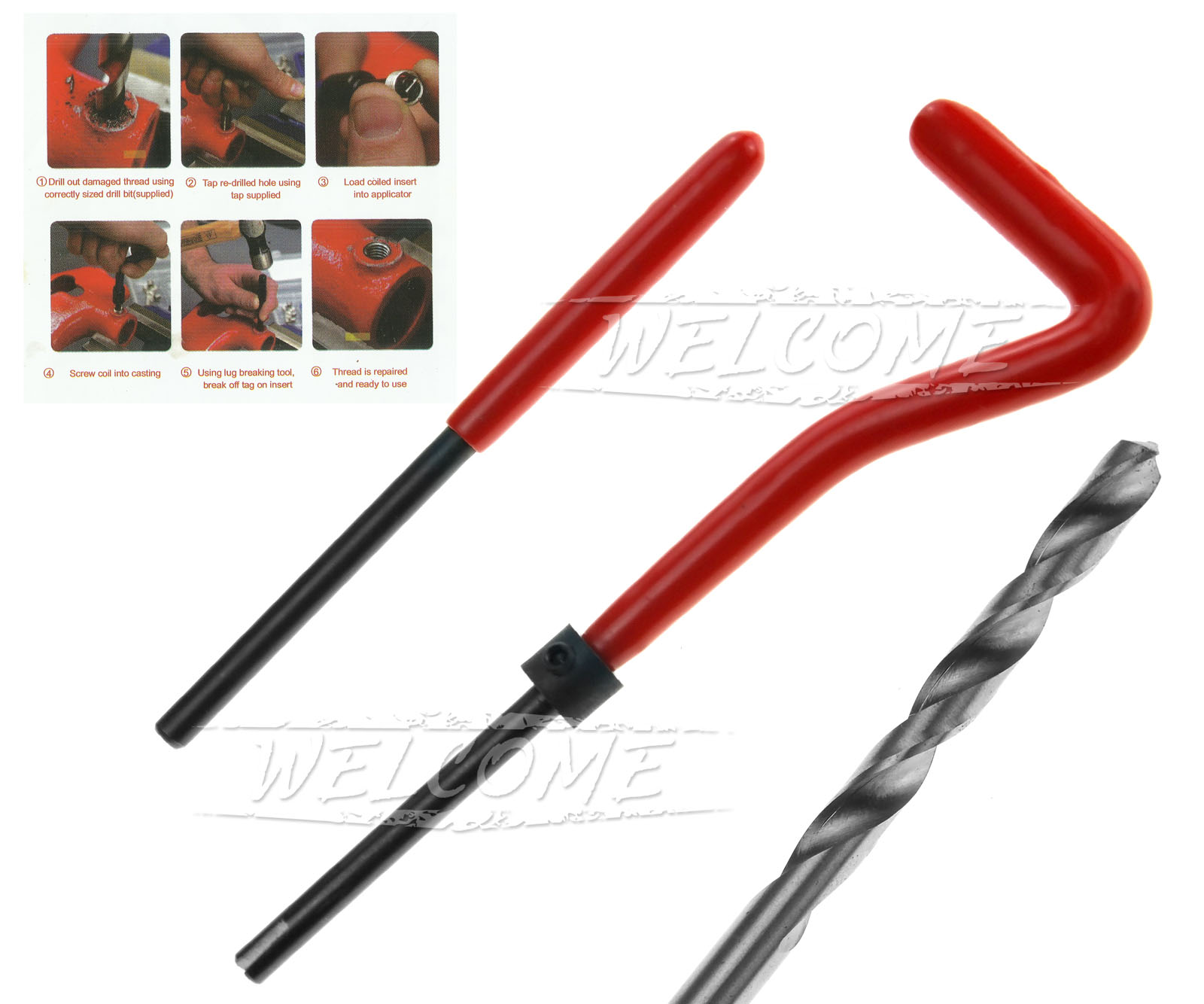 For Helicoil Restoring Thread Repair Tools Set Wire Insert Kit M6x1.0