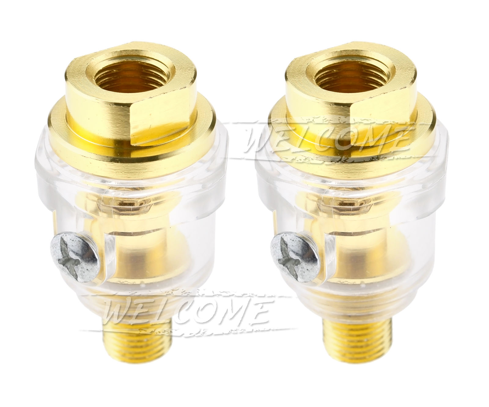 2x InLine 1/4" Air Compressor Tool Oiler Lubricator In line Oil