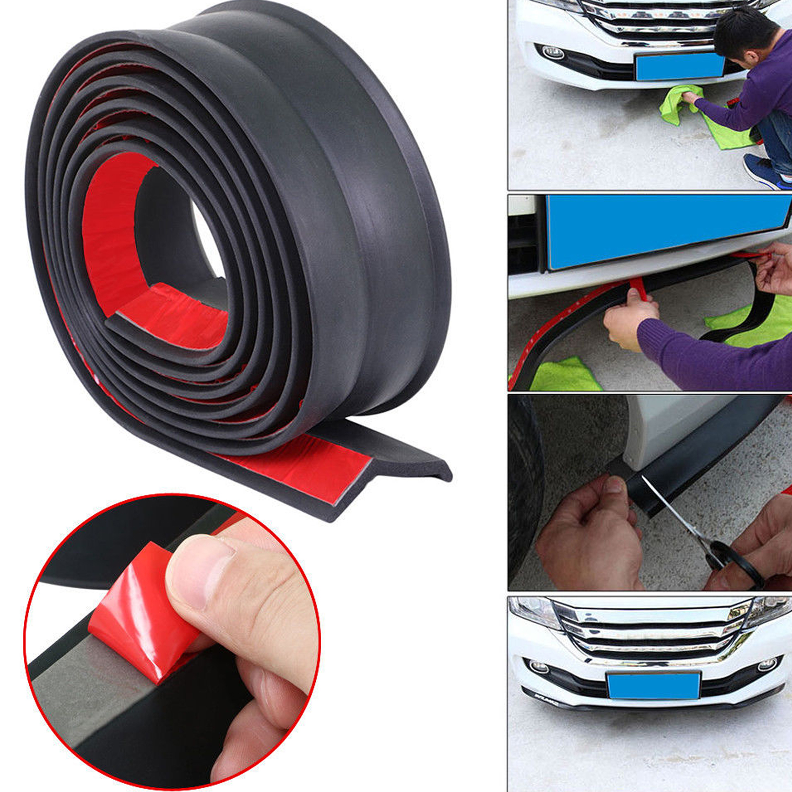 FRONT BUMPER SPOILER Lip Splitter Lip Skirt Protector Guard 2.5M x 65MM