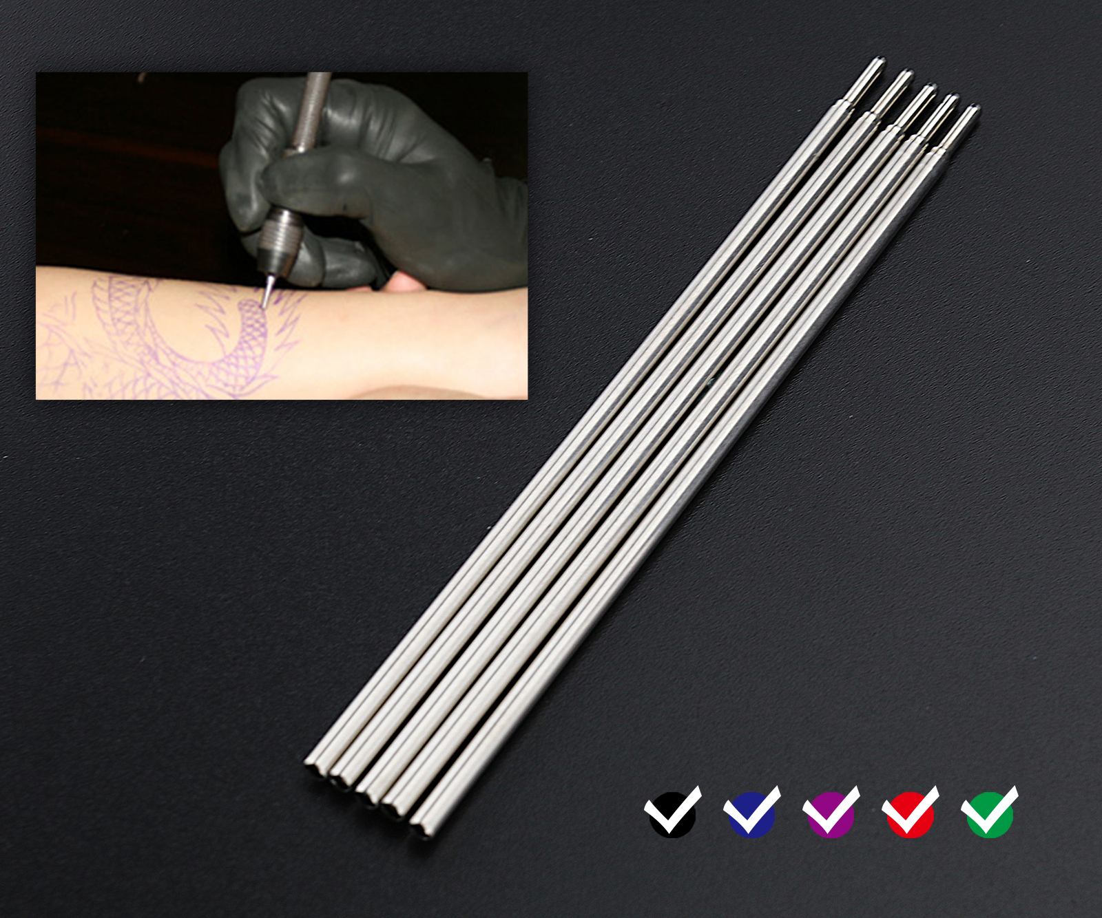 5tlg 5 Farben Tattoo Hautstift Ersatz Tattooist Ätherische Geräte