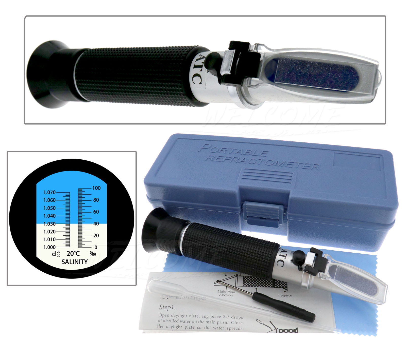 Salinity Refractometer Salt Water Hydrometer Sea 010 Tester Aquarium 18cm 762876504975 eBay