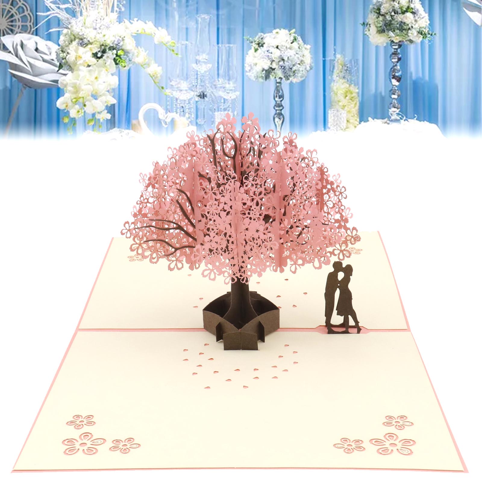 Kirschblüte/Hochzeit/Geburtstagstorte/Diamantring Pop Up 3D Popup Grußkarten