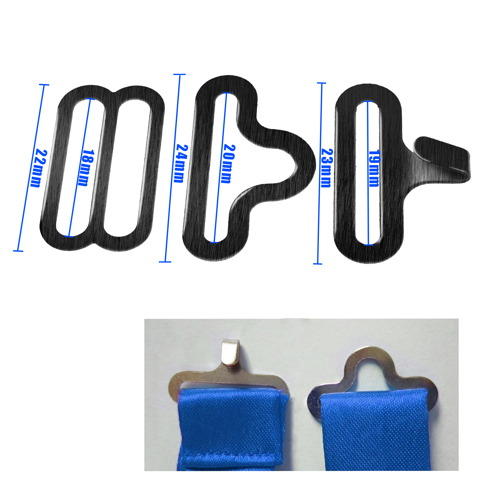 50 Sets Black Copper Bow Tie Clip Cravat Clips Hook Fastener For