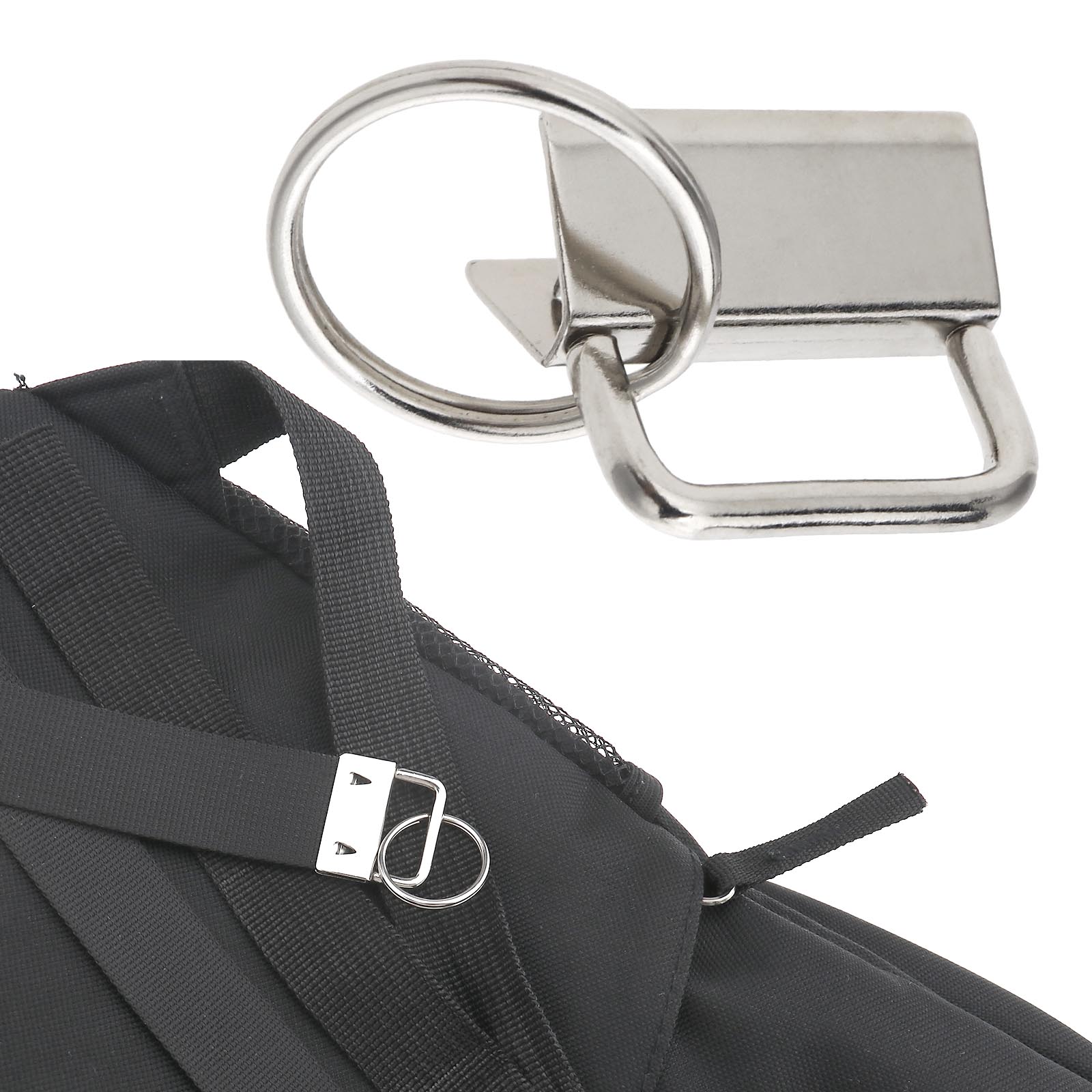 Metal 40 Pieces Key Fob Hardware Chain Wristlet with Ring for Lanyard