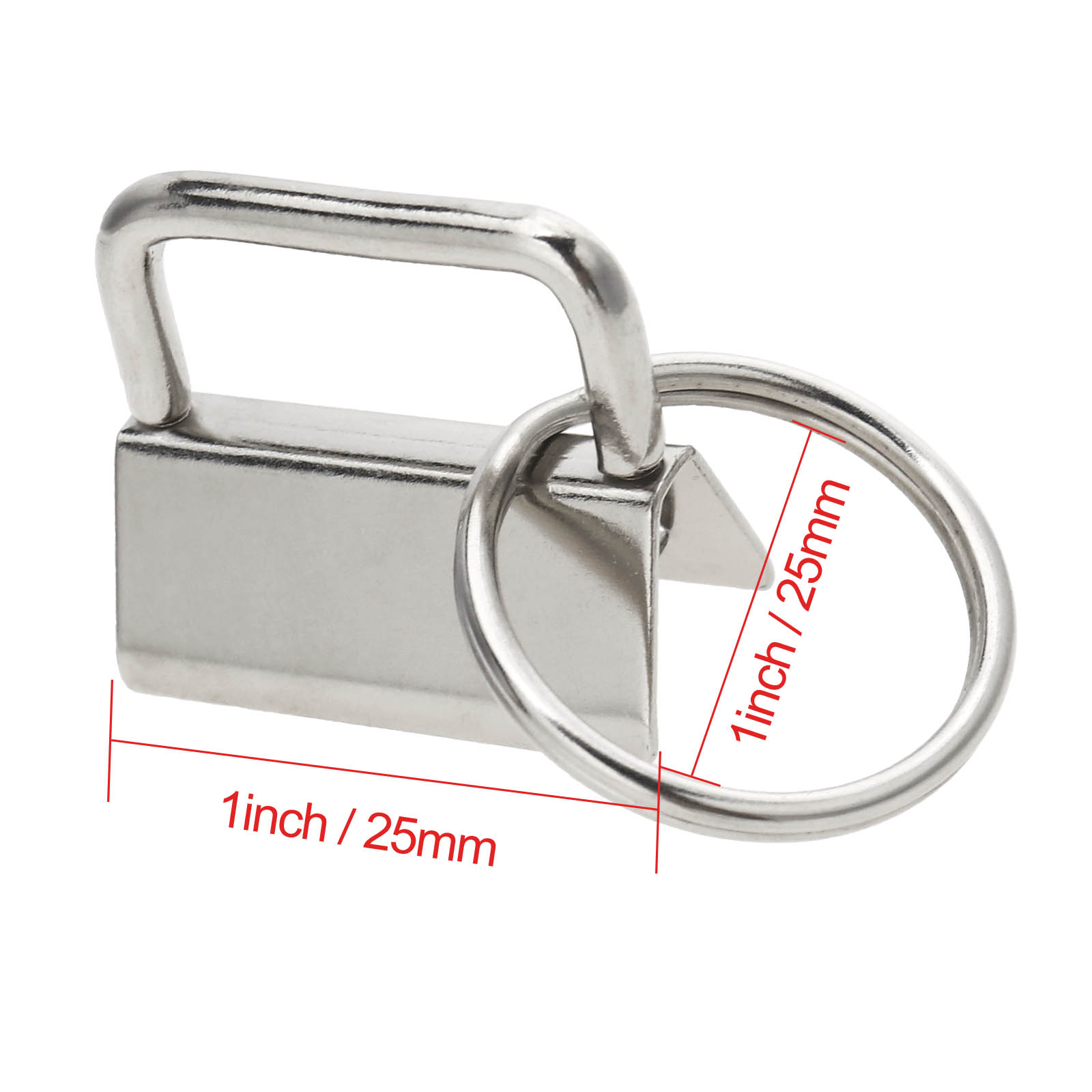 Metal 40 Pieces Key Fob Hardware Chain Wristlet with Ring for Lanyard