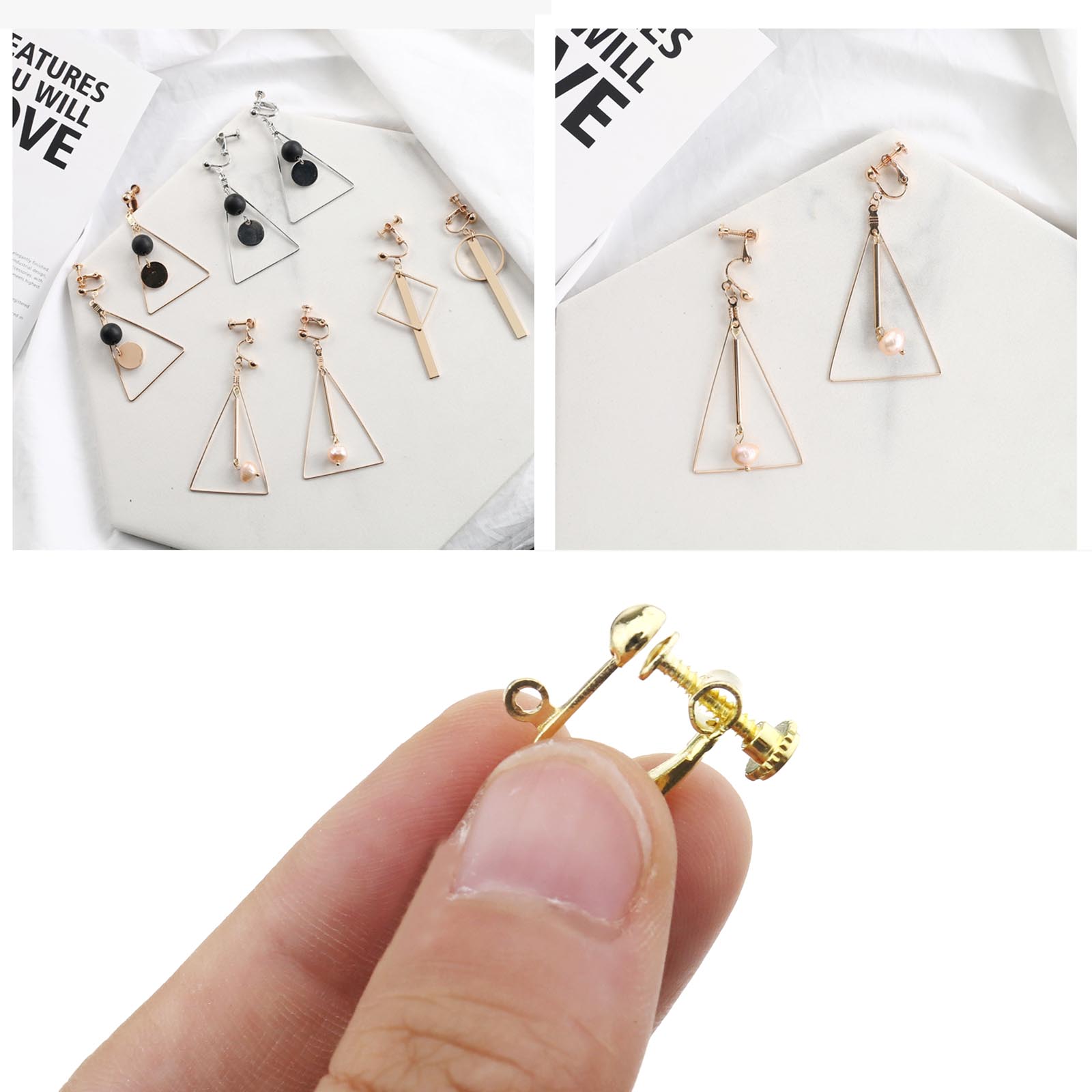 64pcs 4Color Jewelry Making Clipon NonPierced Earring Findings Kits