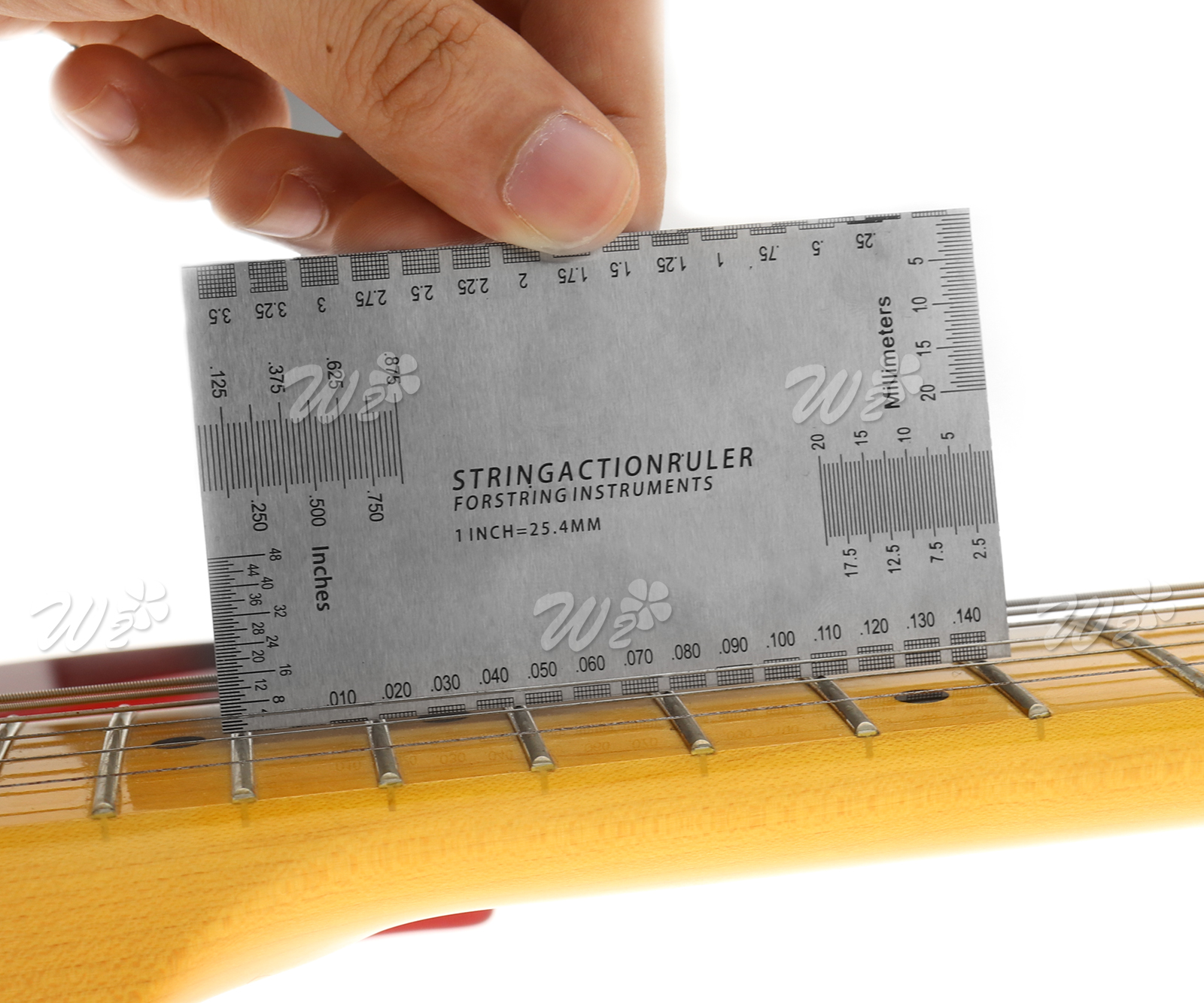 guide setup measuring string action gauge ruler for guitar bass luthier