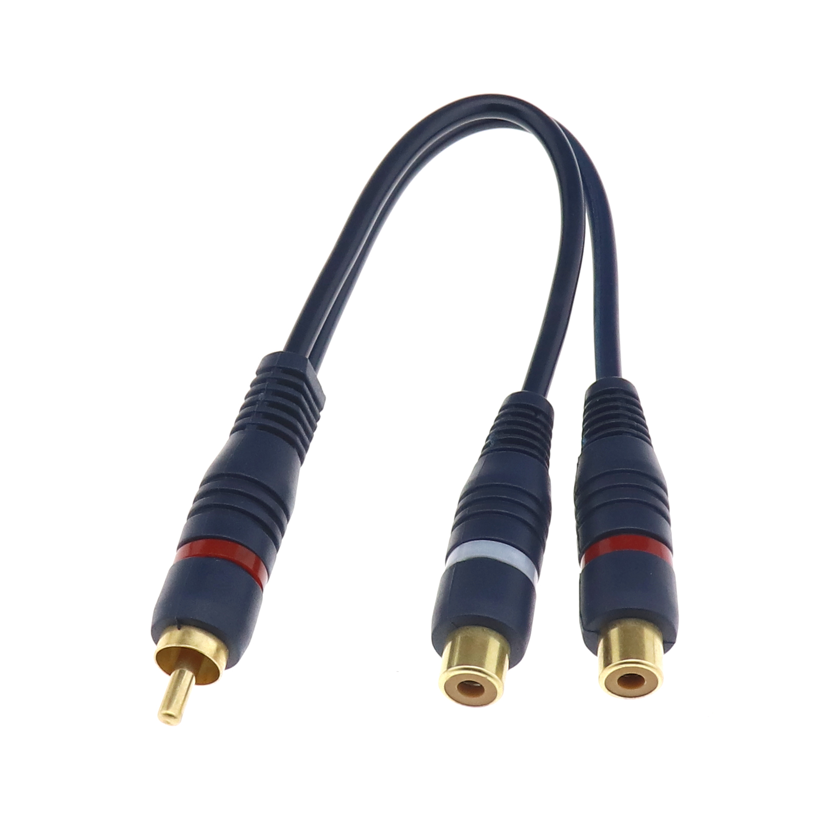 AV AUDIO LINE 1 RCA Mâle vers 2 RCA Femelle Phono Plug Double Tête Y
