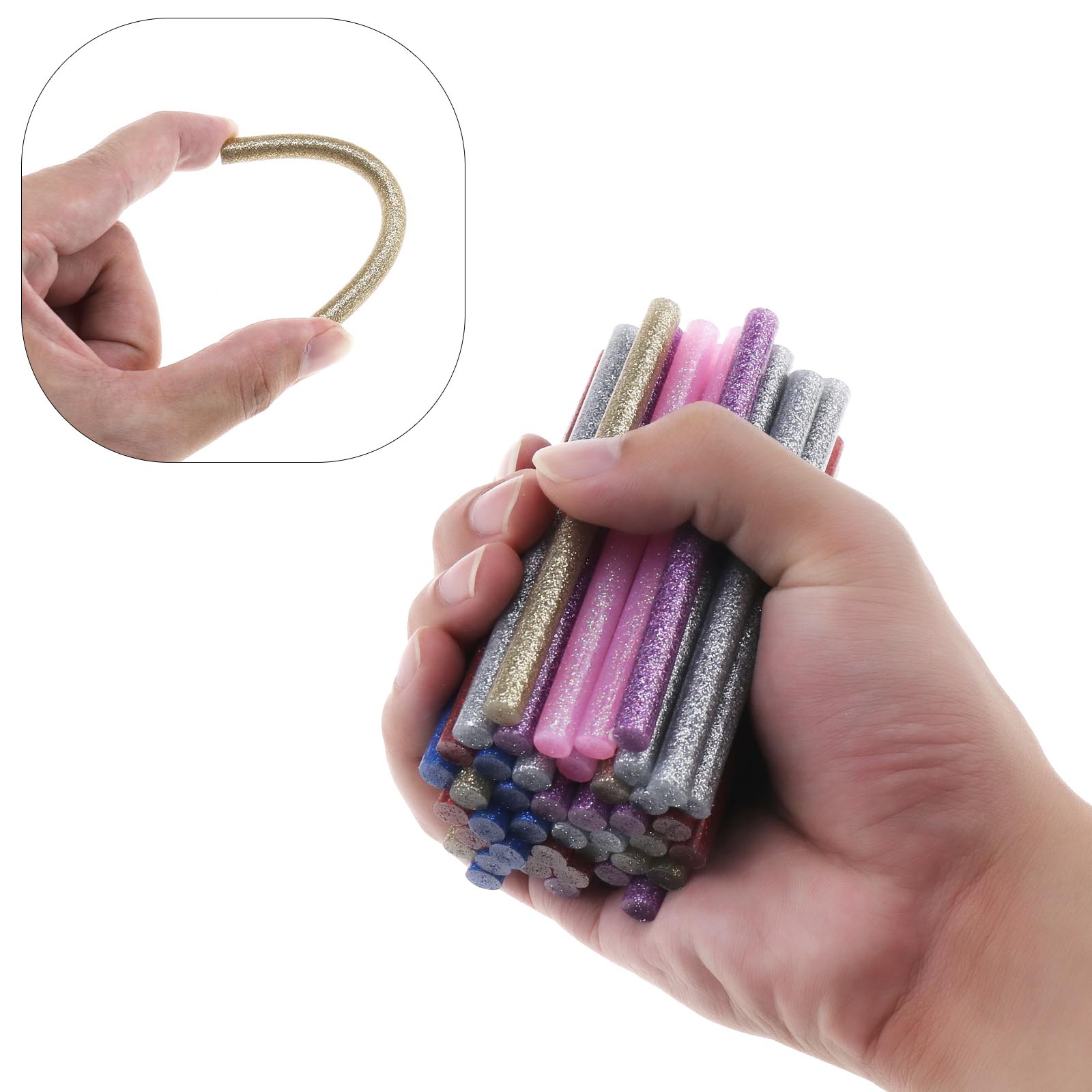 Glitter Glue Sticks 150pcs 15colored DIY Hand Craft Decor Gluing 10x0