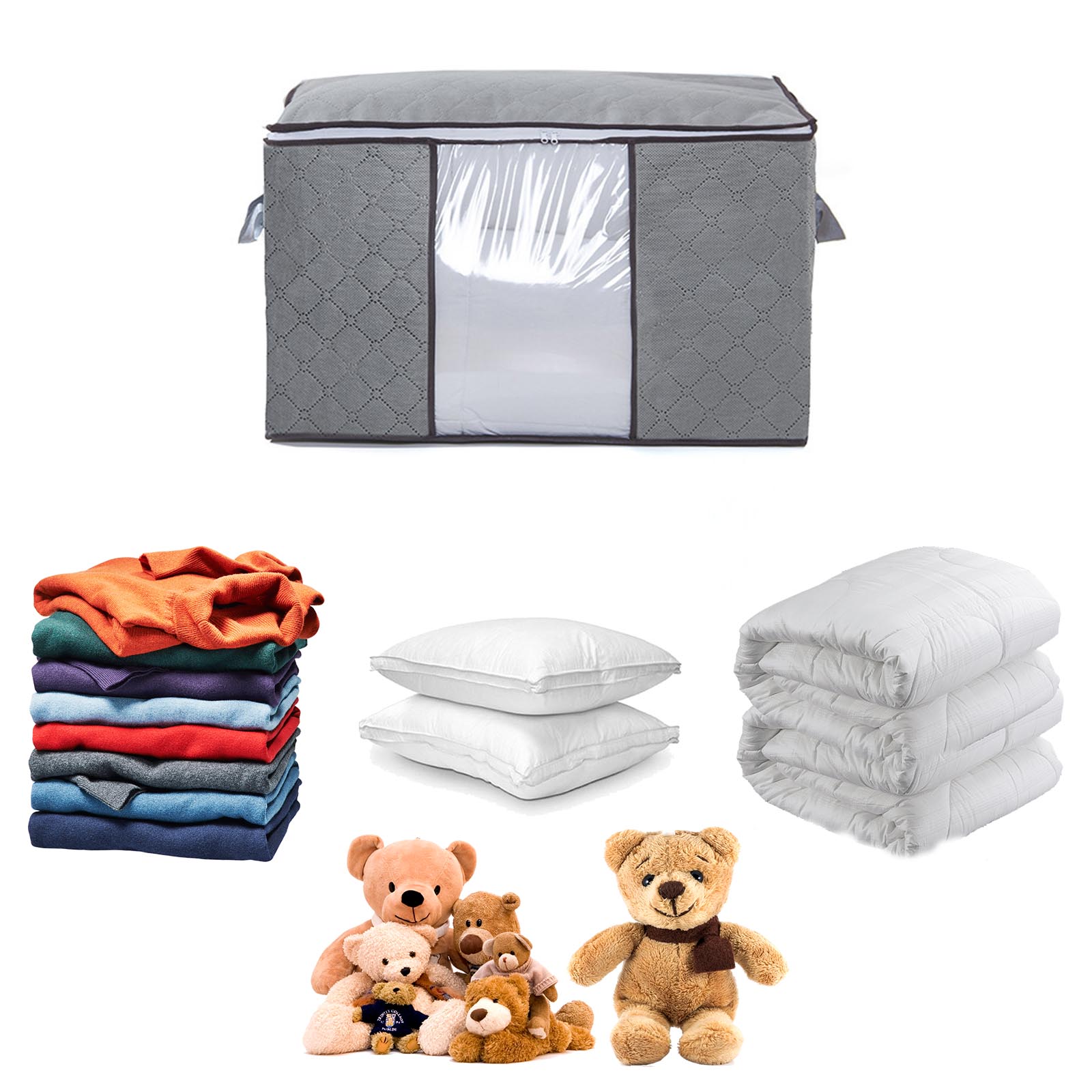 4X Aufbewahrungsbeutel Aufbewahrungstasche mit Großer Kapazität für