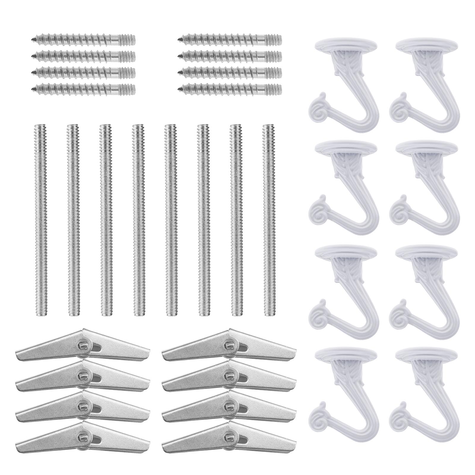 White Swag Hooks Kit Heavy Duty Ceiling Hooks for Wall Light Ceiling