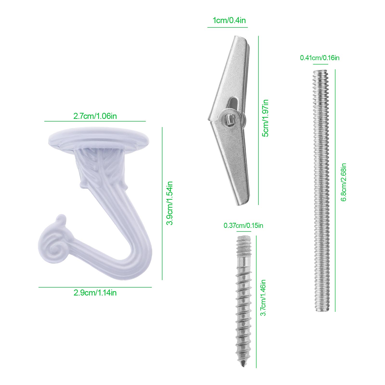 White Swag Hooks Kit Heavy Duty Ceiling Hooks for Wall Light Ceiling