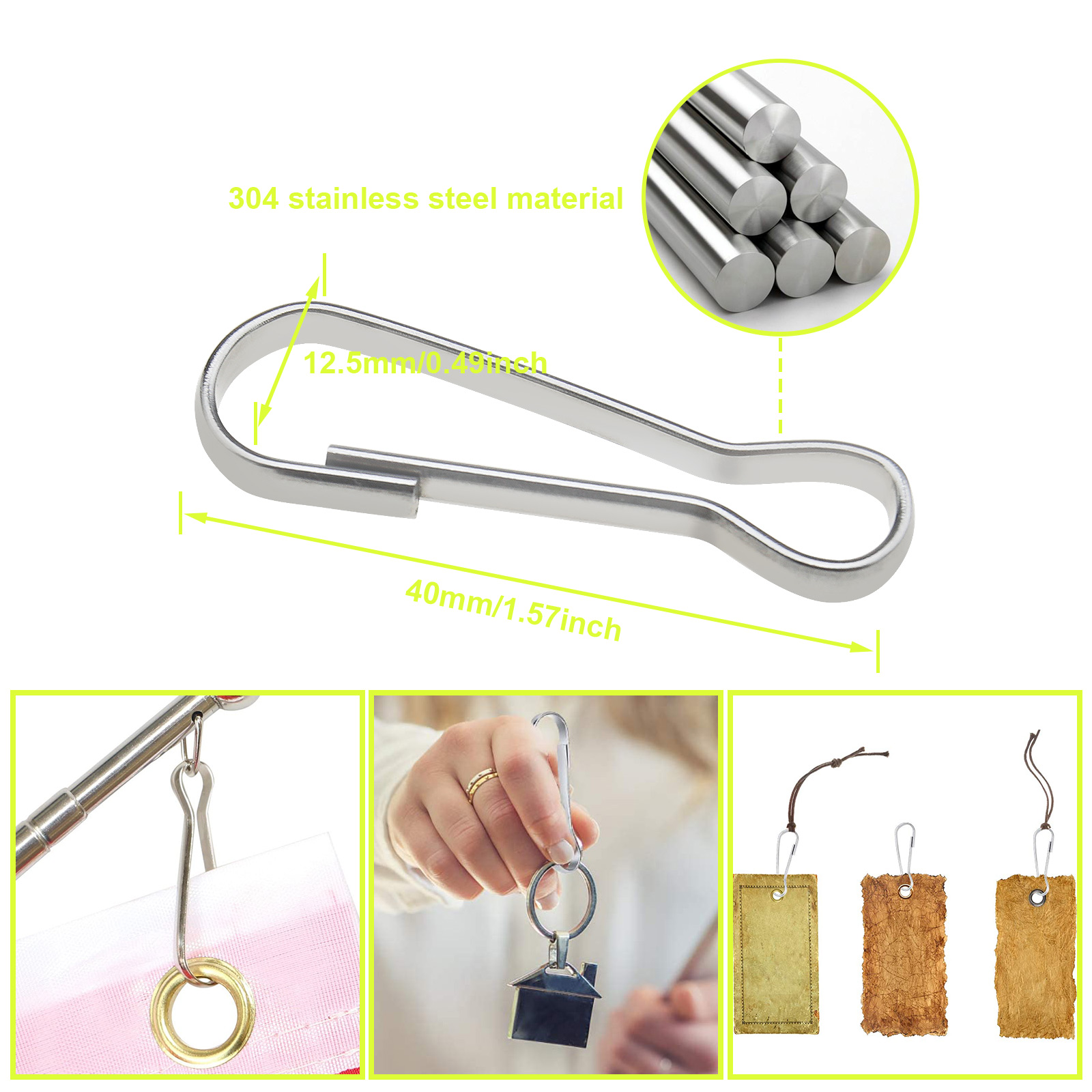 50Pcs Flag Pole Clip Hooks Flagpole Accessories for Grommeted Flag