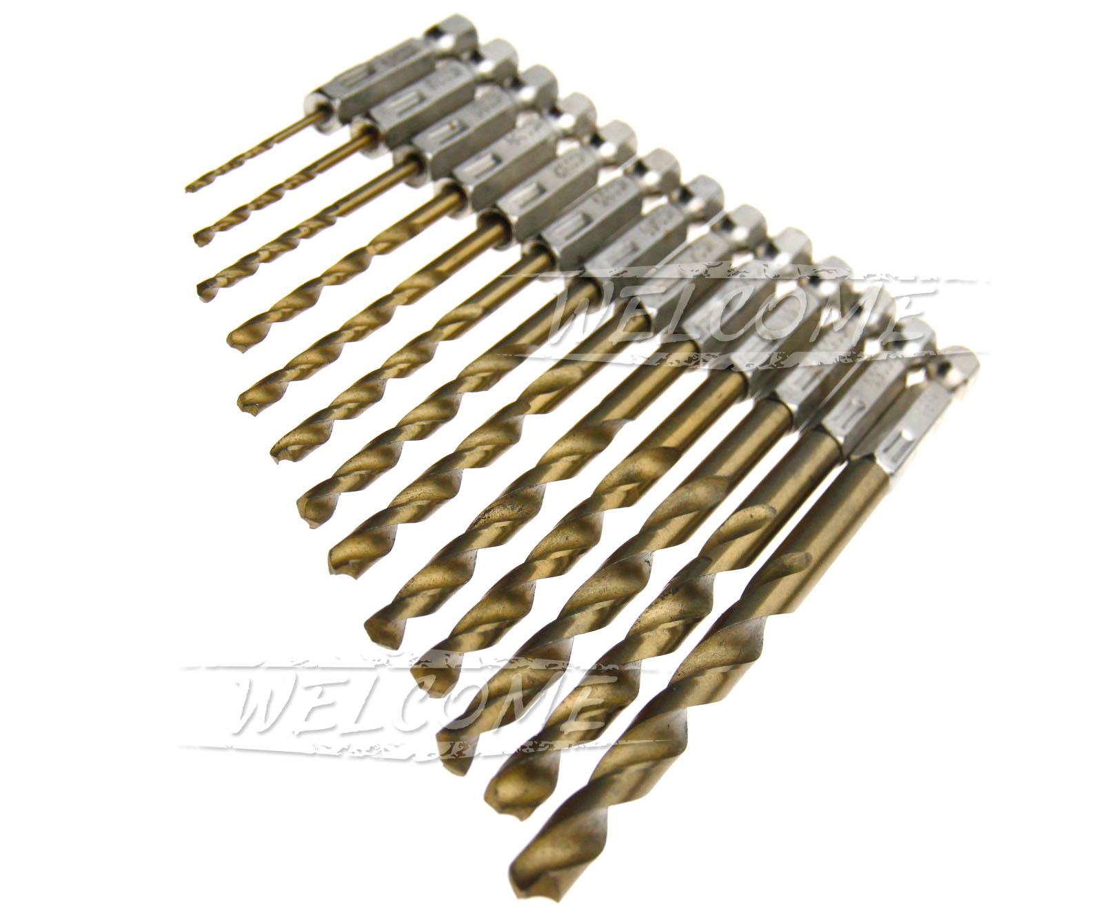13pcs Sechskant Bitbohrer 1.5MM-6.5MM HSS Titanium beschichtet Set Werkzeug 13pcs Sechskant Bitbohrer 1.5MM-6.5MM HSS Titanium beschichtet Set Werkzeug