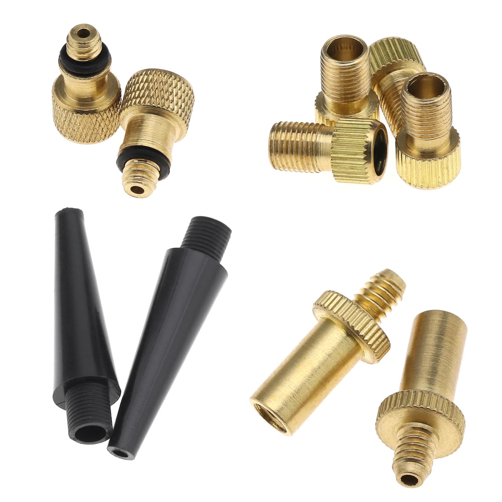 14Pcs Bicycle Tire Adapter and Ball Needle Fit for Dunlop Presta