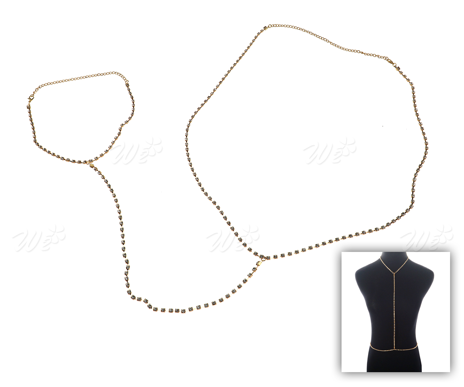 Neu 1 pcs Silber / Gold Taille Dekoration  Körperkette Flash-Bohrmaschine
